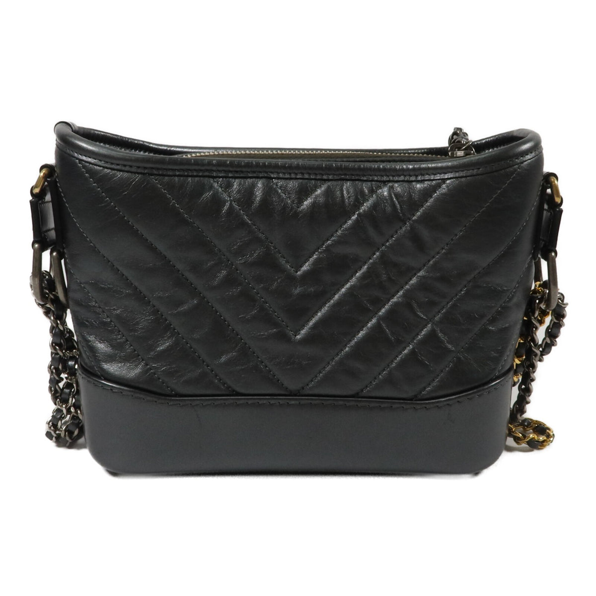 Chanel Mini Gabrielle Chain Shoulder Bag - Silver, Calfskin Leather