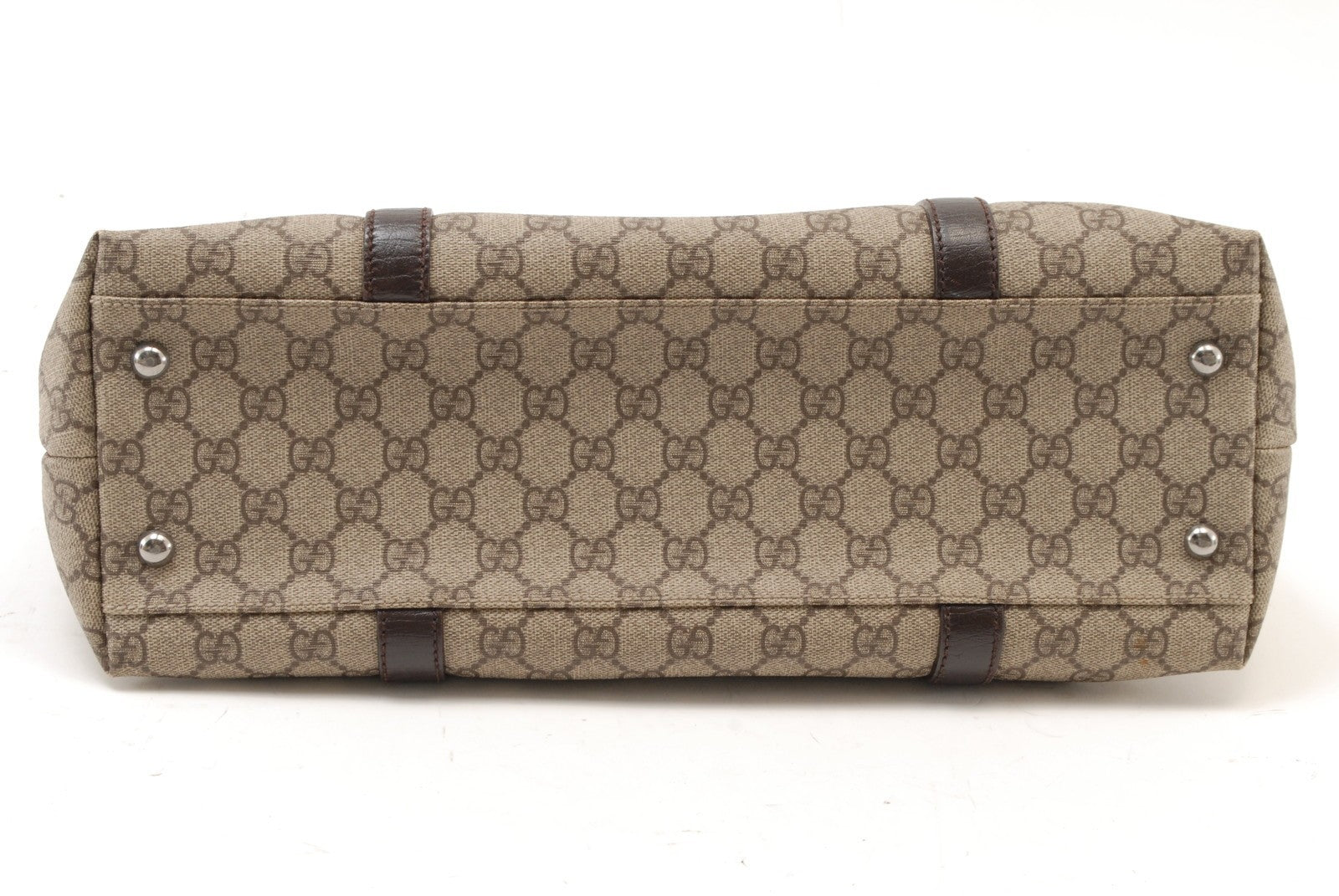Gucci GG Canvas Tote Bag - Beige Brown, PVC Leather