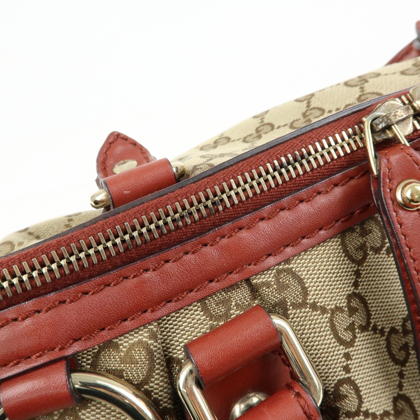 Gucci 2 Way Bag - Beige, Canvas Leather