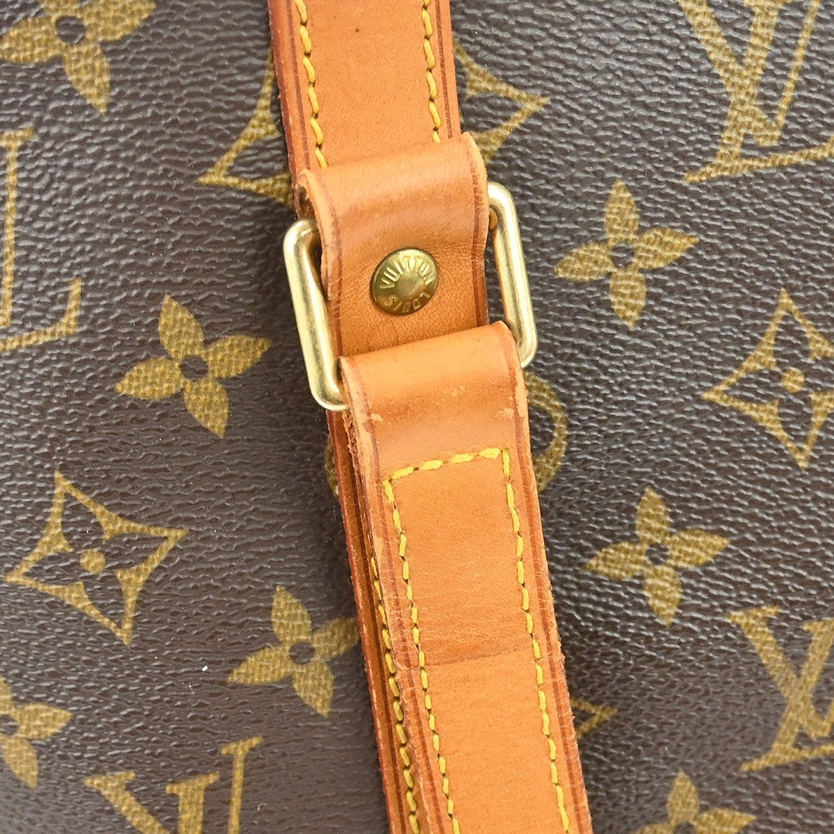 Louis Vuitton Sac Shopping Shoulder Bag - Browns, Monogram Canvas, Leather