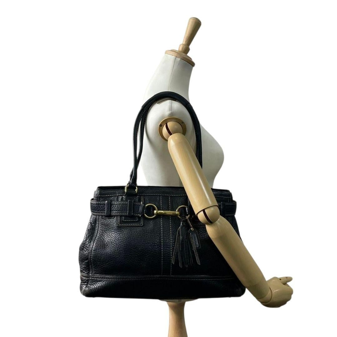 Coach T8 Handbag - Black, Leather