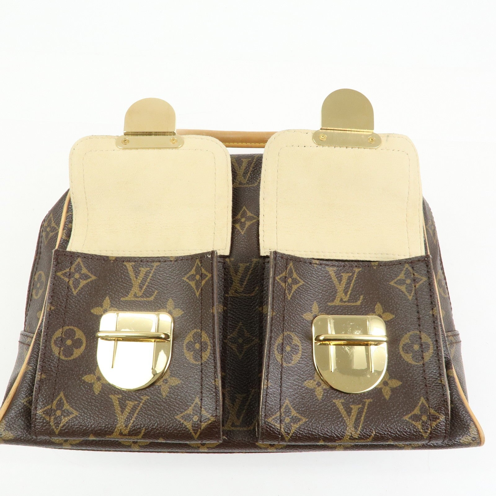 Louis Vuitton Monogram Manhattan PM Hand Bag Brown