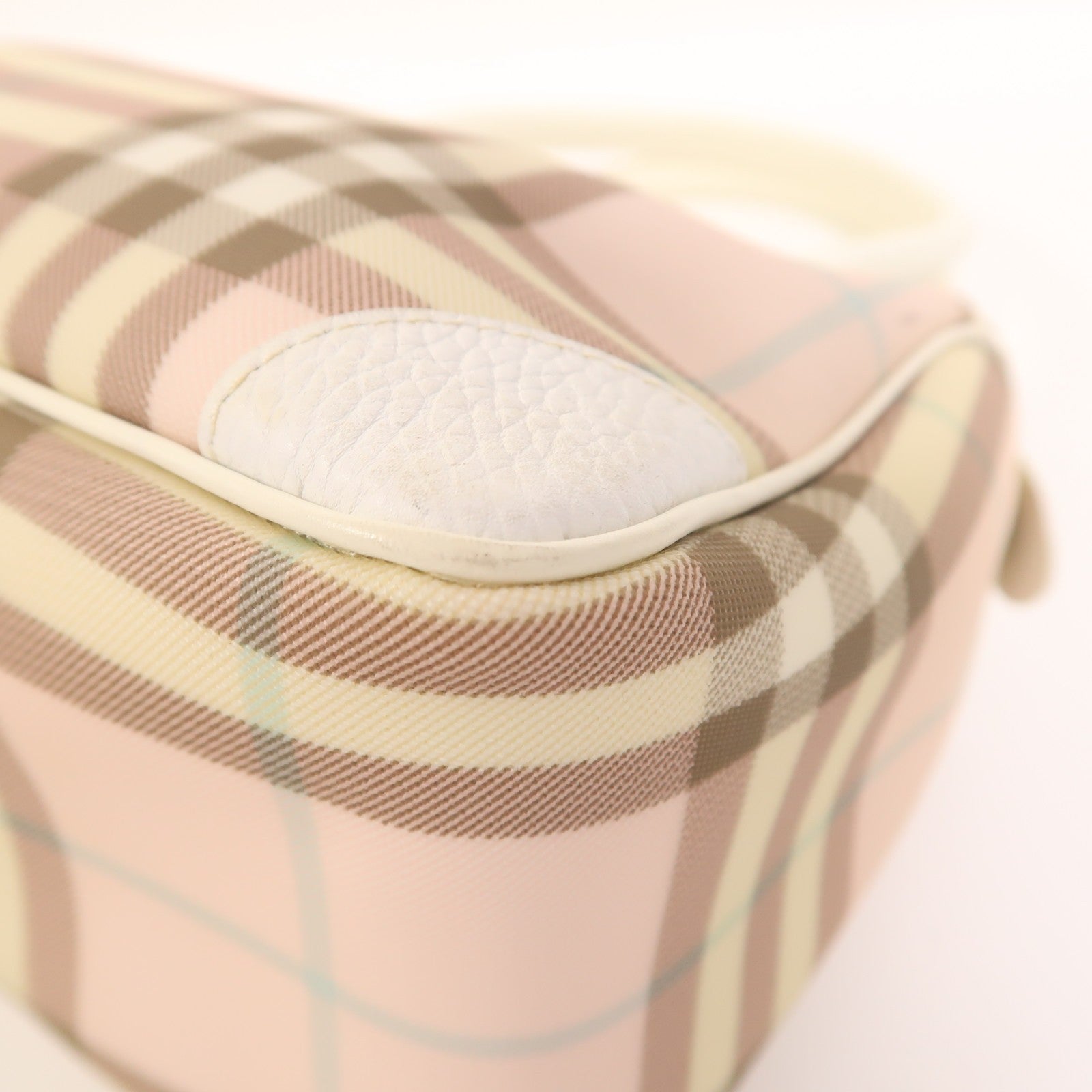 Burberry SHW Hand Bag - Pink White, Coated Canvas