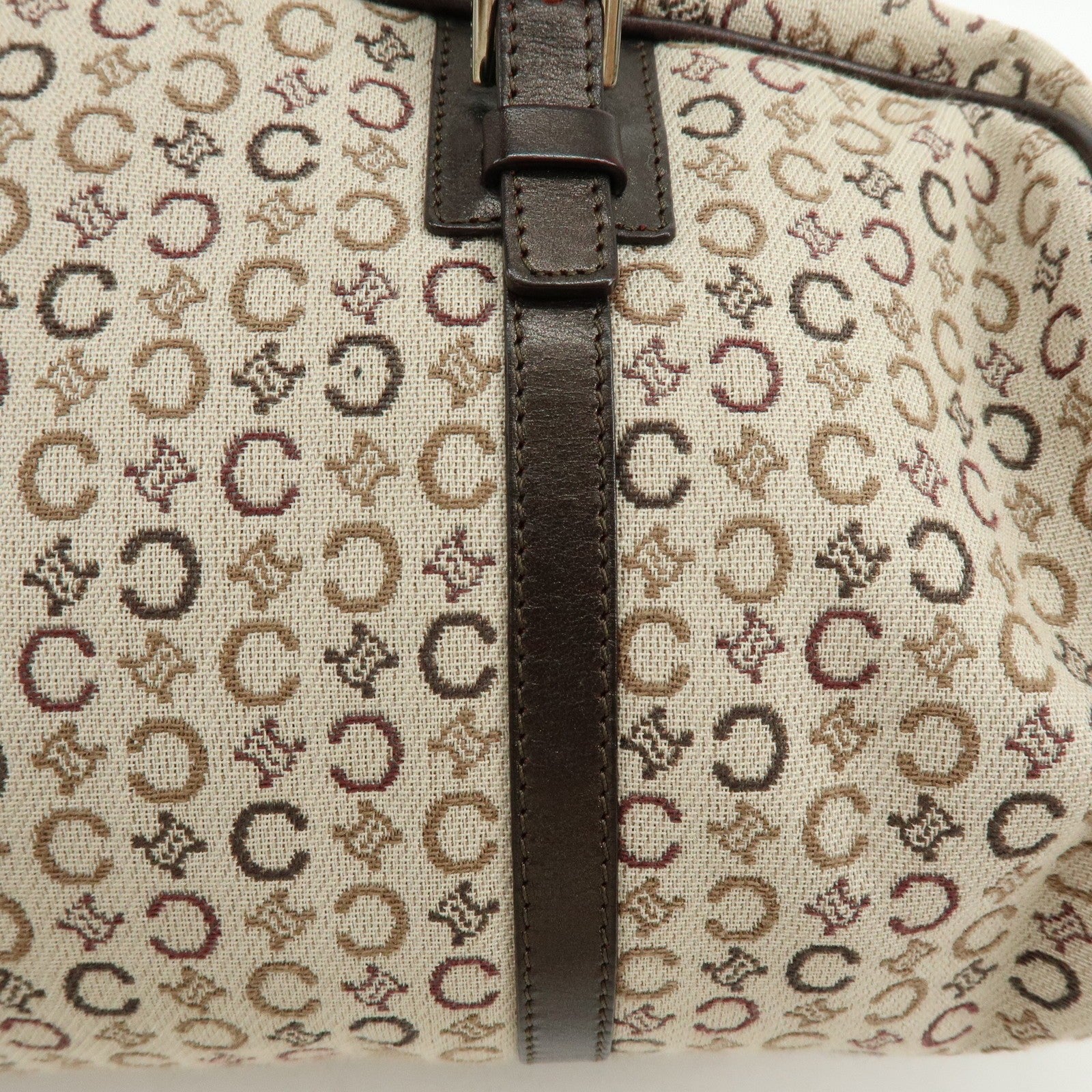 Celine C Macadam Hand Bag - Beige, Canvas and Leather