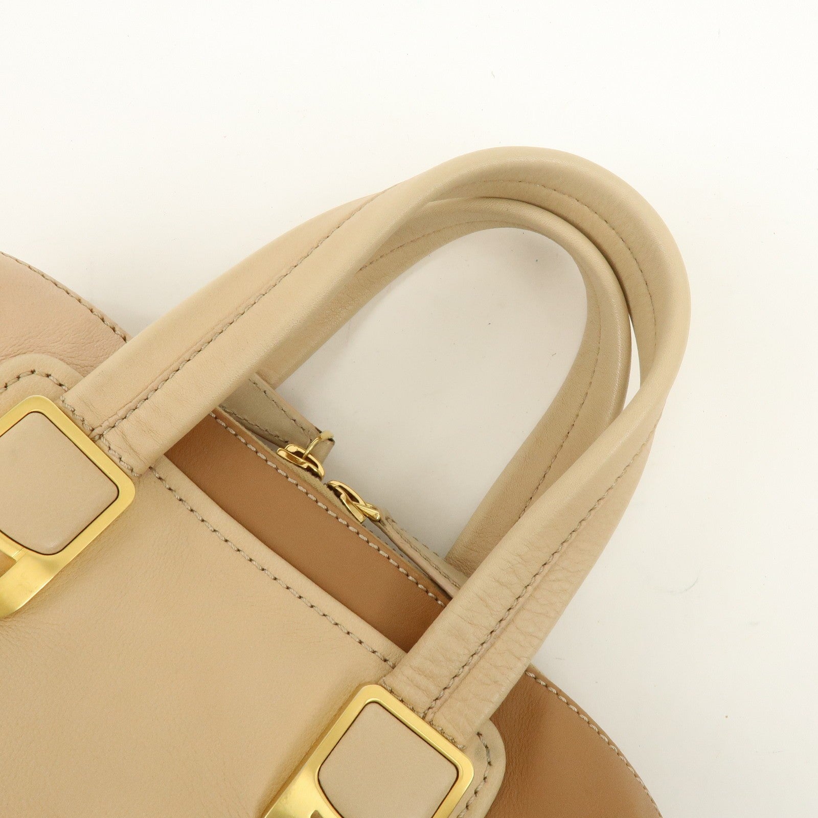 Fendi Hand Bag - Beige, Leather