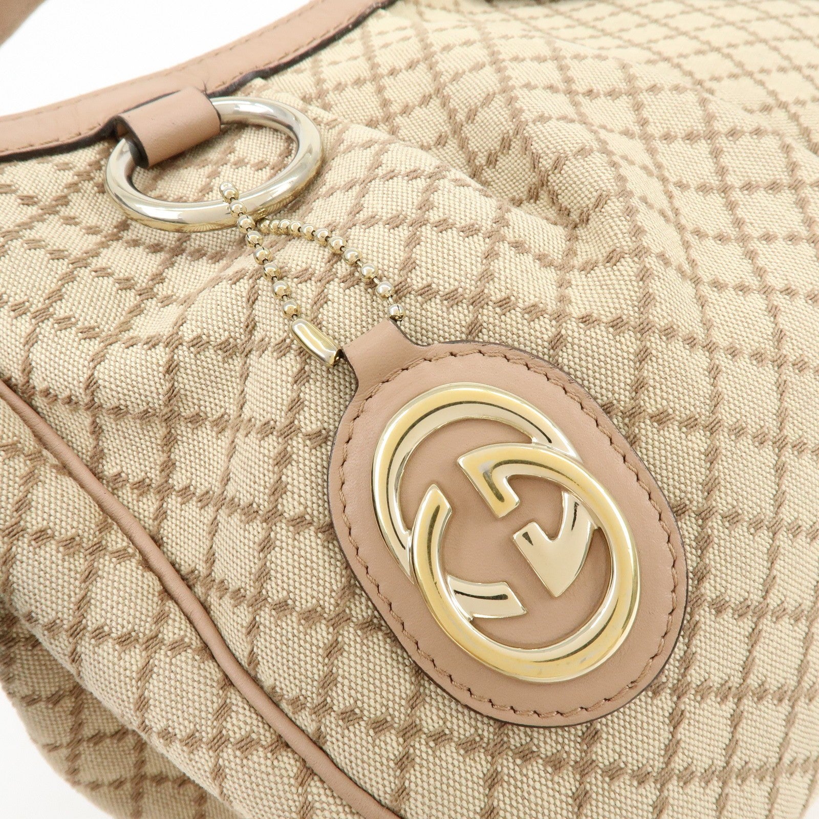 GUCCI Sukey Interlocking G Diamante Canvas Shoulder Bag