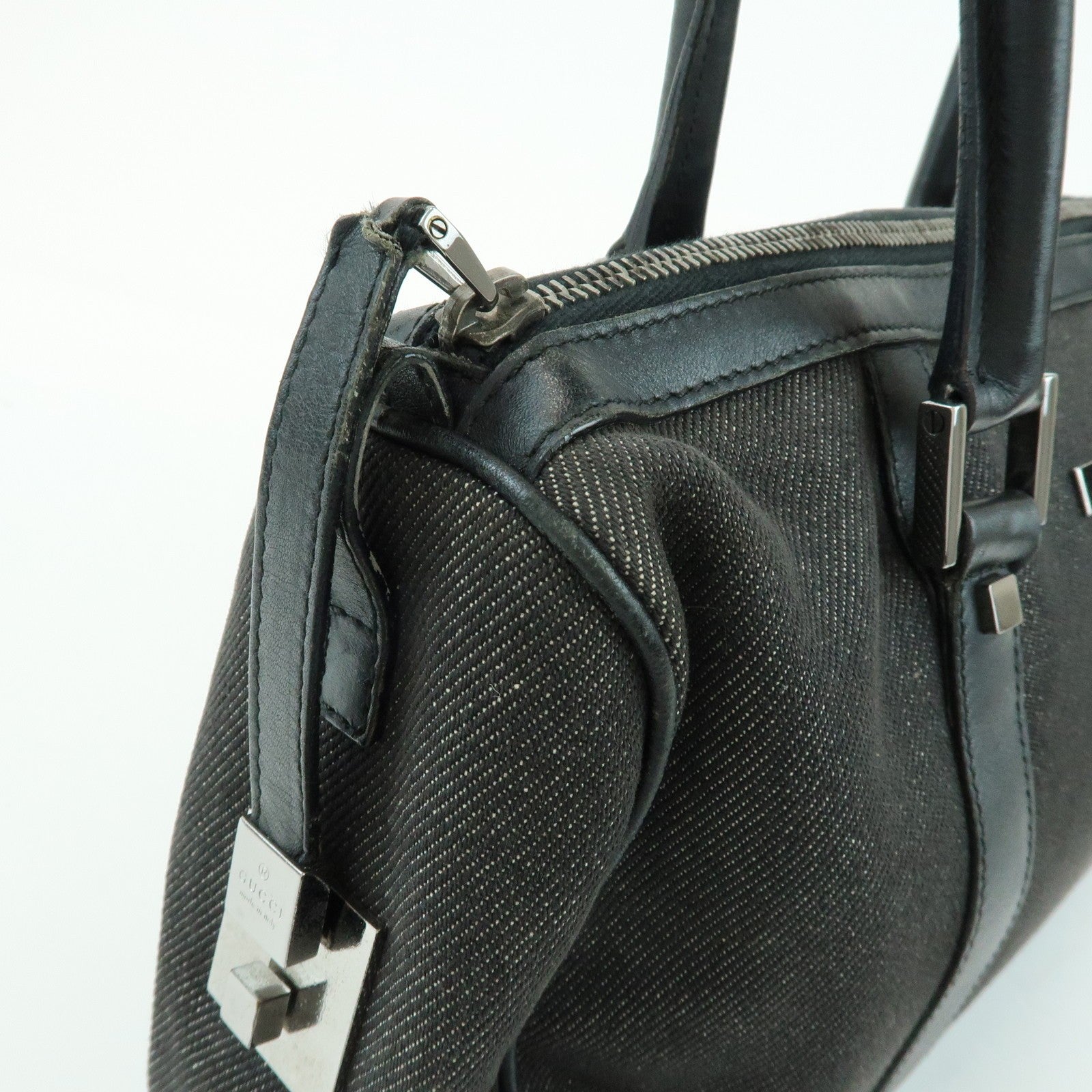 Gucci Boston Bag - Black, Dark Grey, Canvas