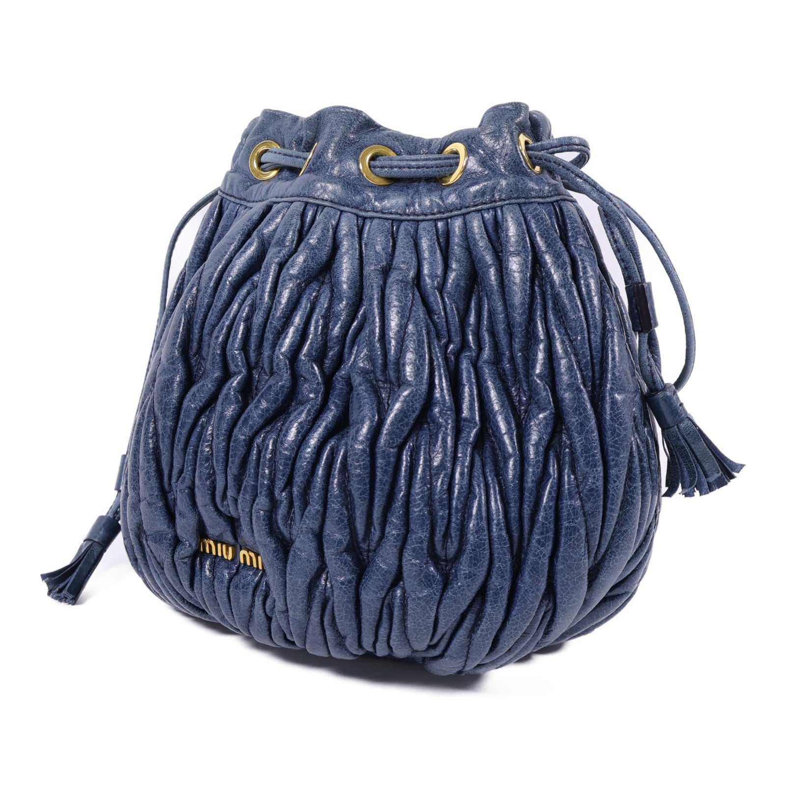 Miu Miu GHW Chain Shoulder Bag - Blue, Calfskin Leather 
