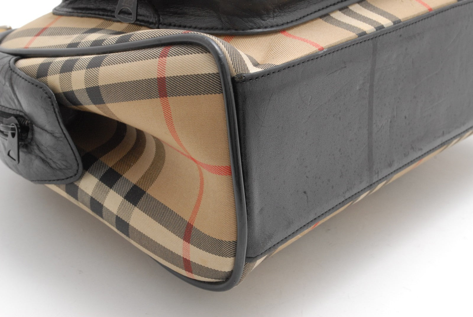 Burberry Nova Check Hand Mini Boston Bag - Black, Canvas