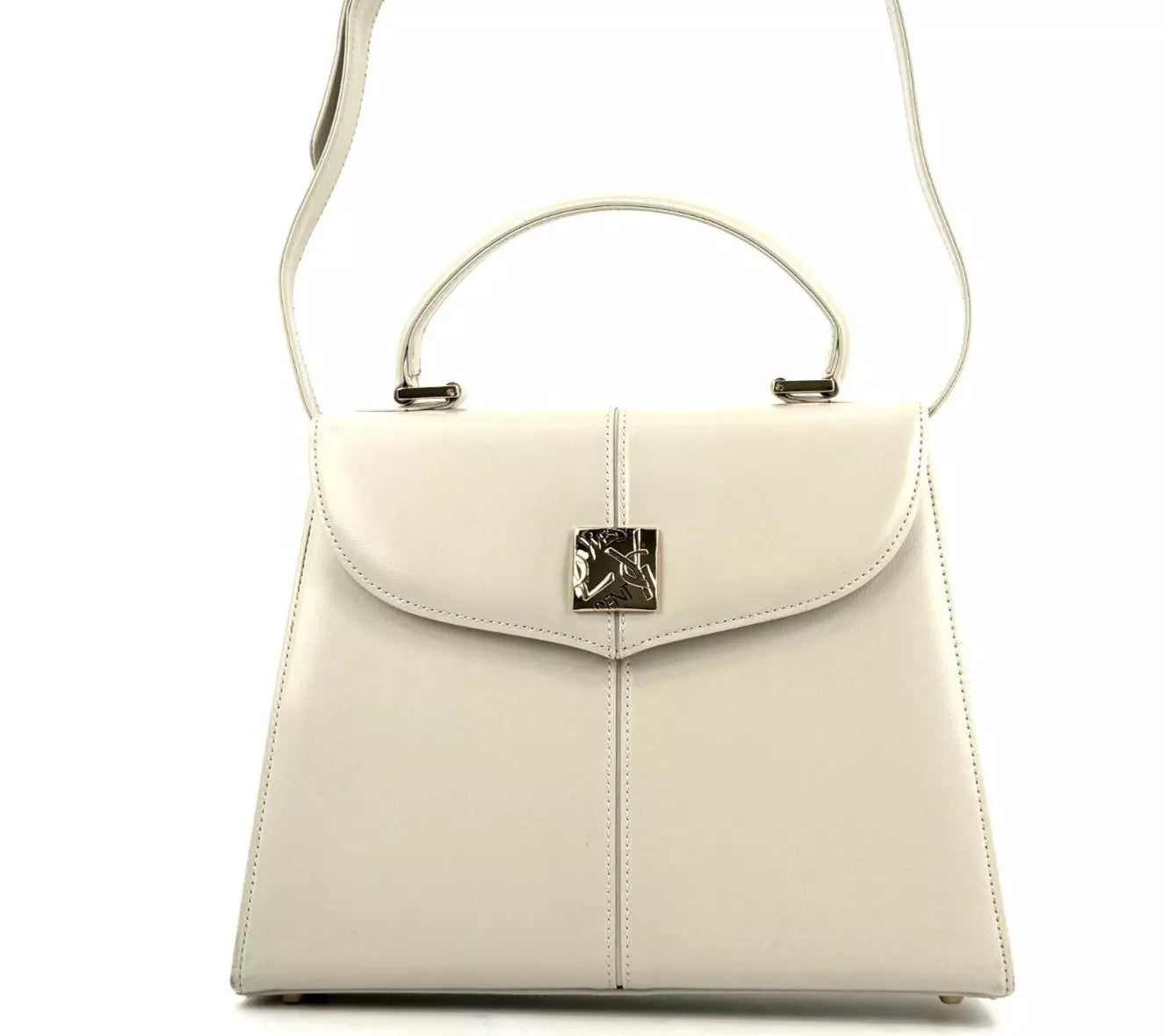 Saint Laurent YSL Shoulder Bag - White, Leather