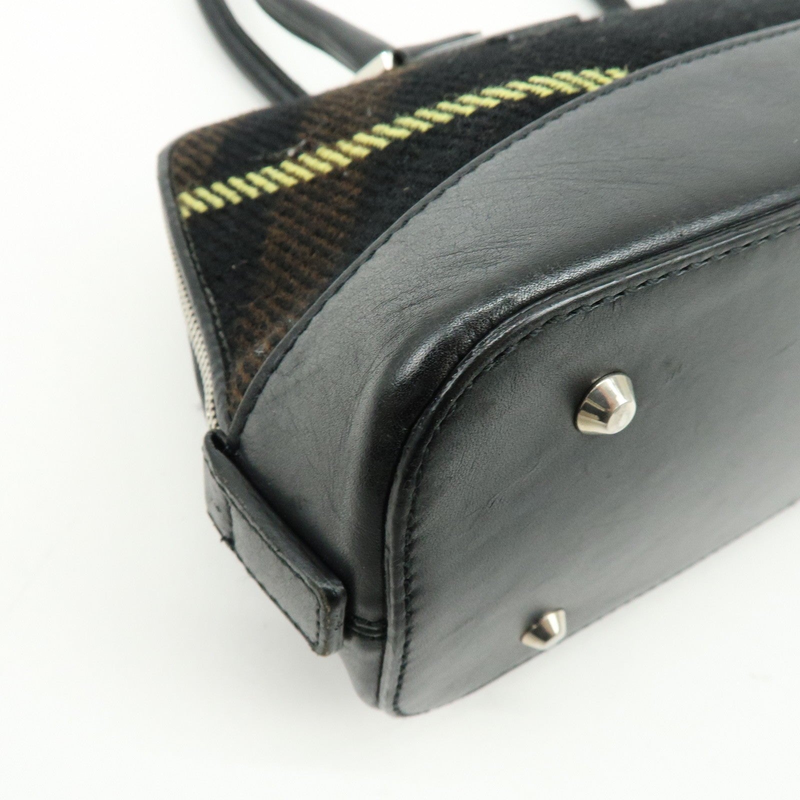 Burberry Shoulder Hand Bag - Black Brown, Canvas Leather