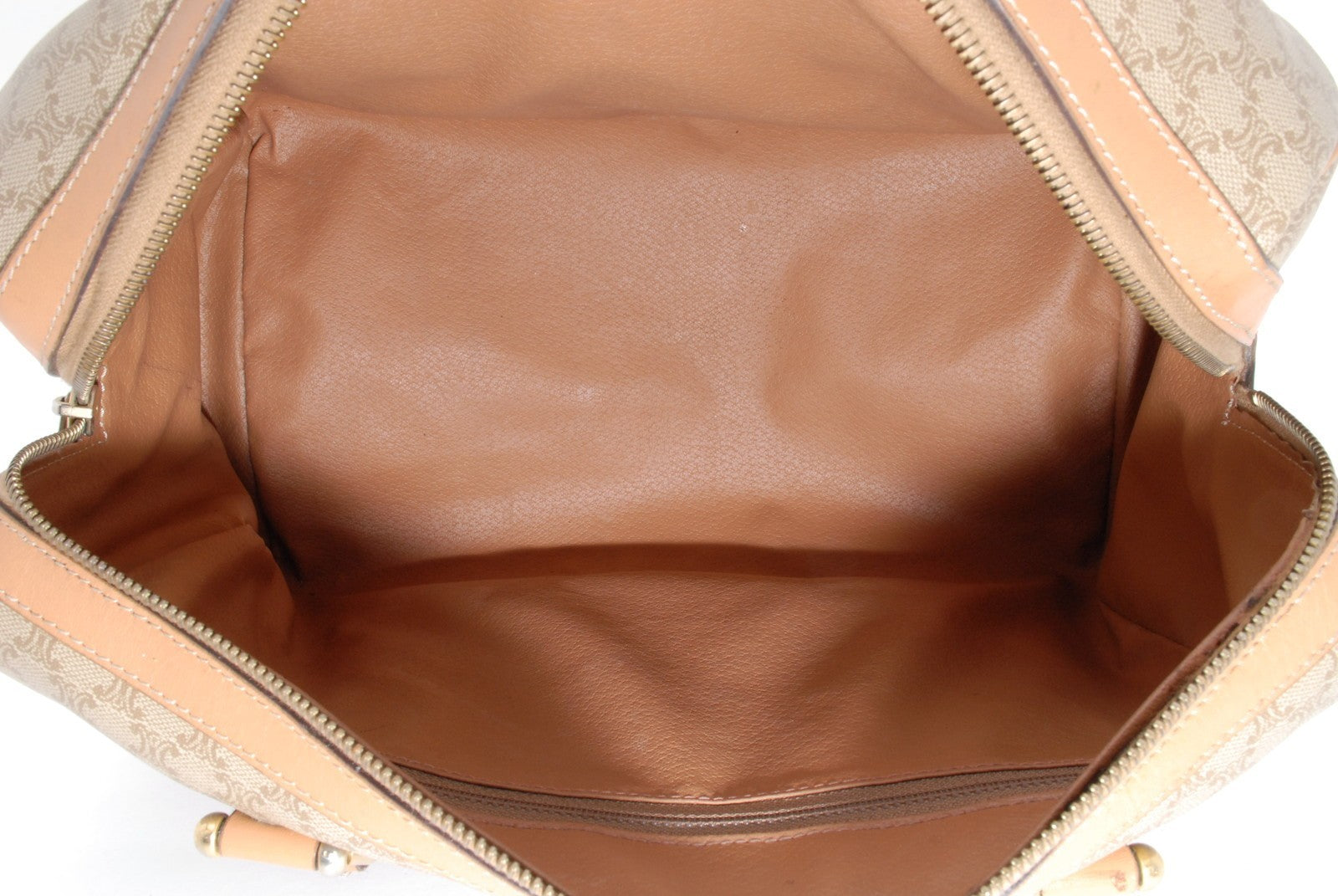 Celine Boston Bag Handbag - Beige Brown, PVC Leather