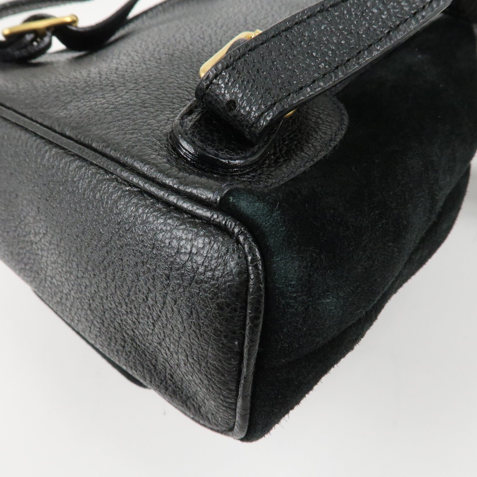 Gucci Bamboo Backpack - Black, Suede, Leather