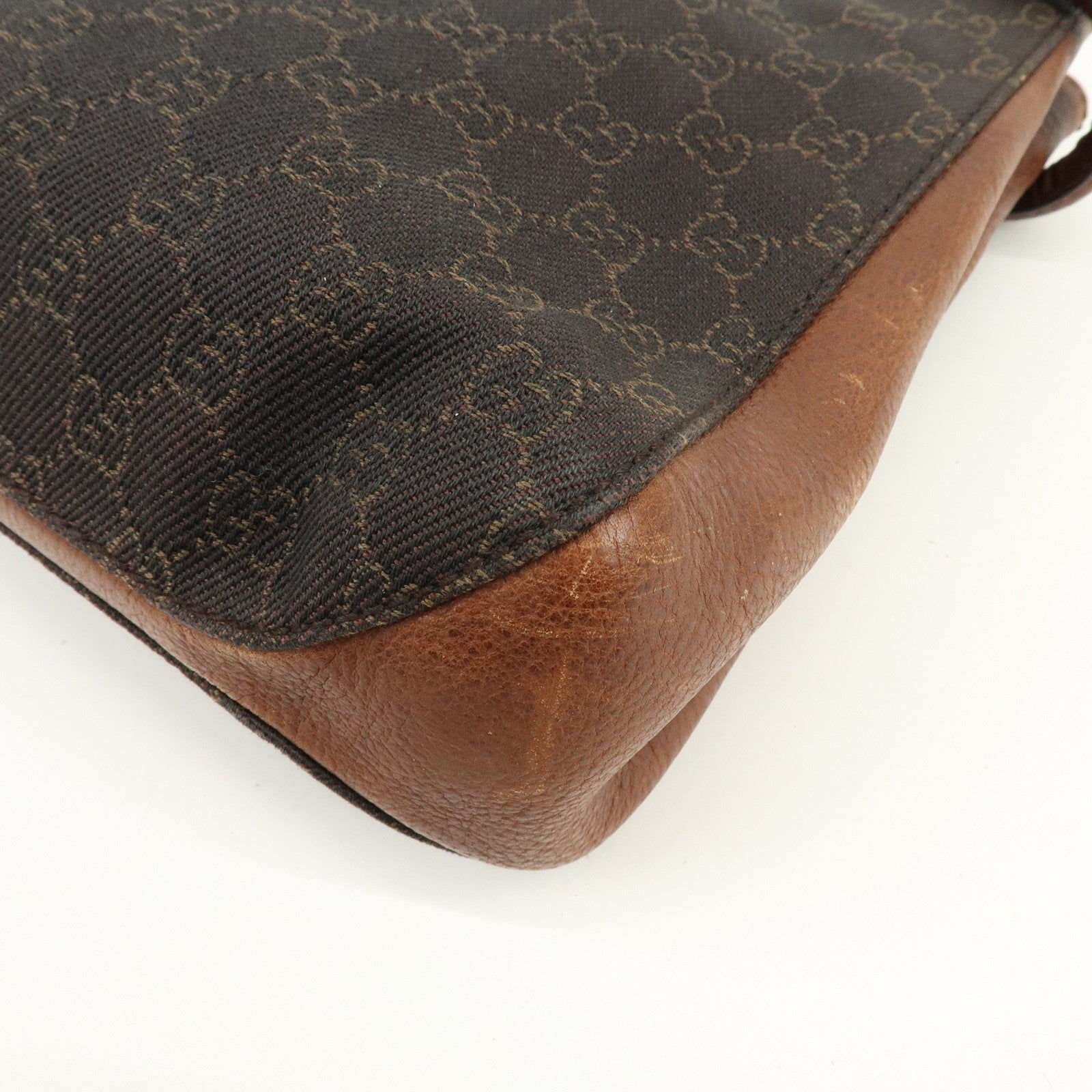 Gucci Denim Tote Bag - Brown, GG Canvas, Leather