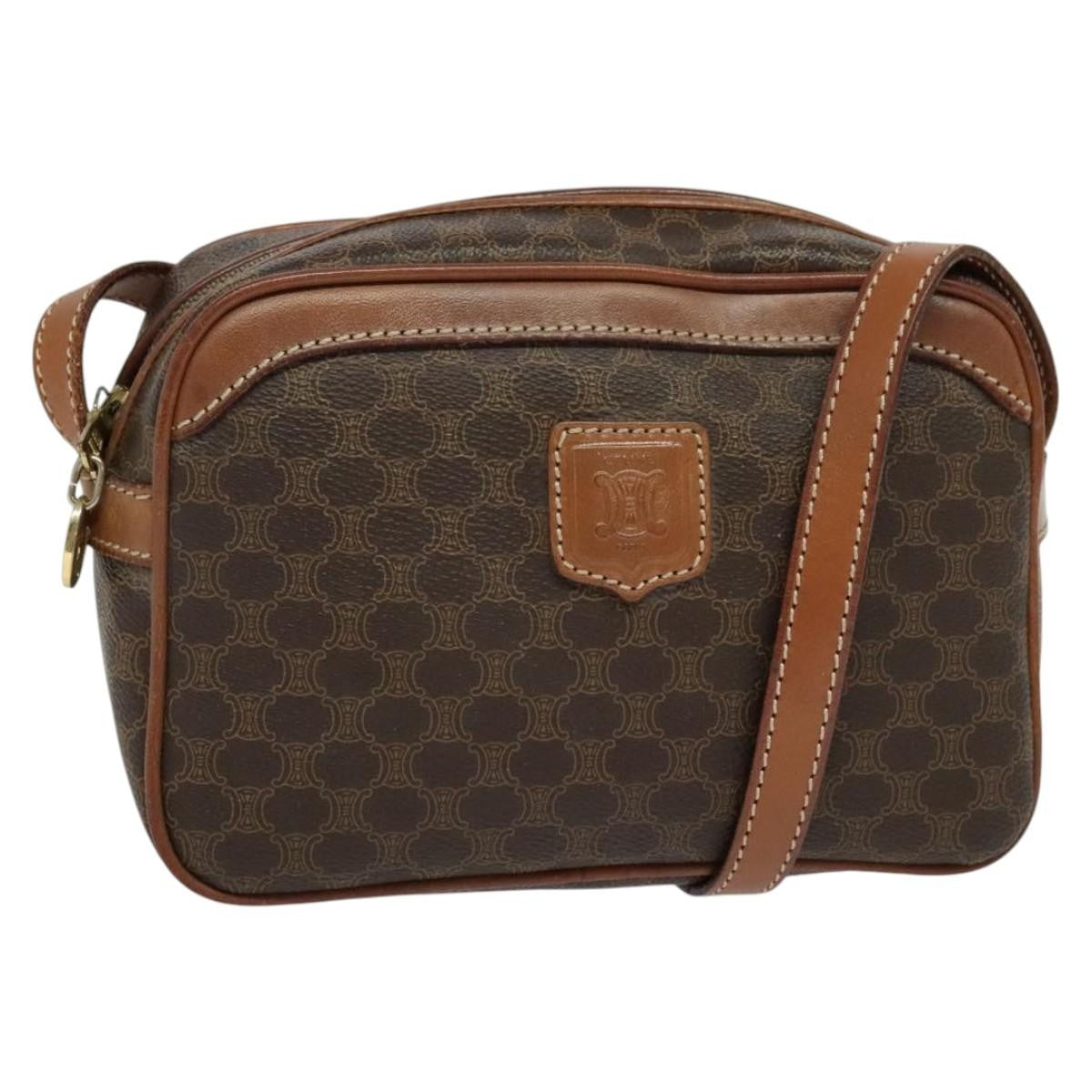 Celine Macadam Shoulder Bag - Brown/Gold, PVC Leather