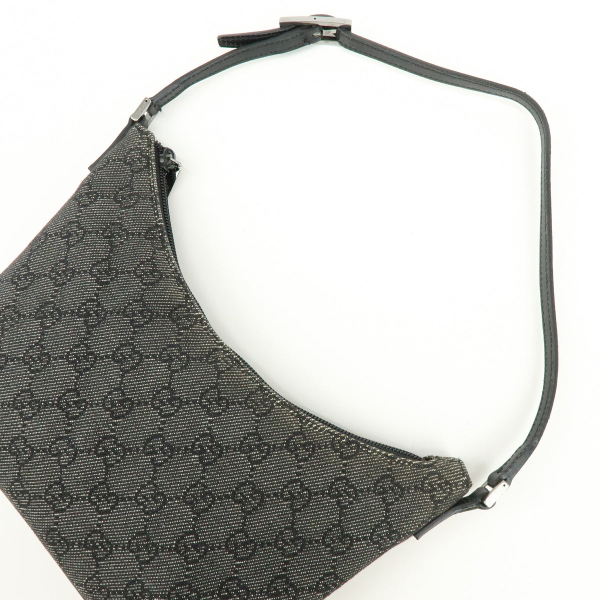 Gucci Shoulder Bag - Black, Leather and GG Denim