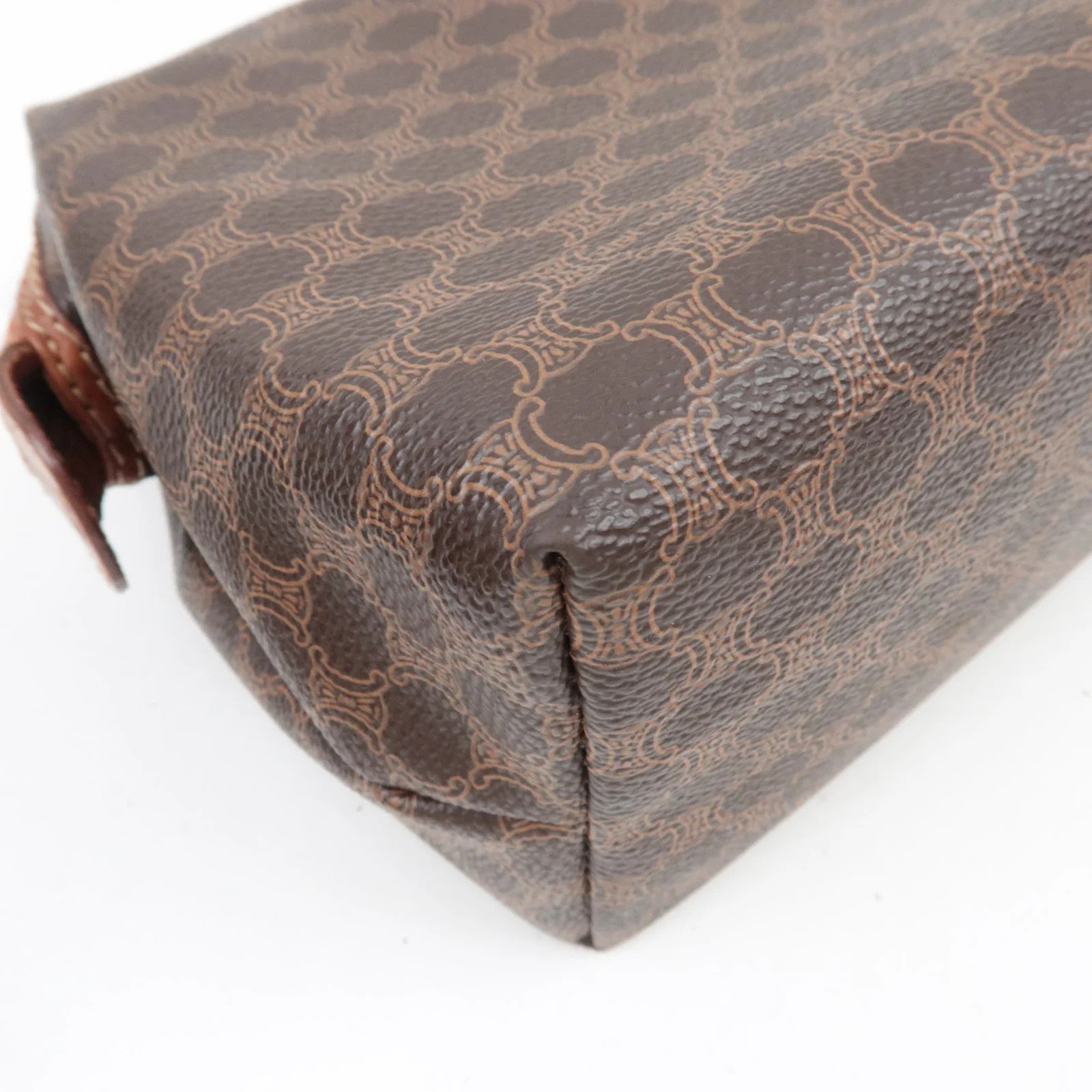 Celine Macadam Cosmetic Pouch - Brown, PVC Leather 