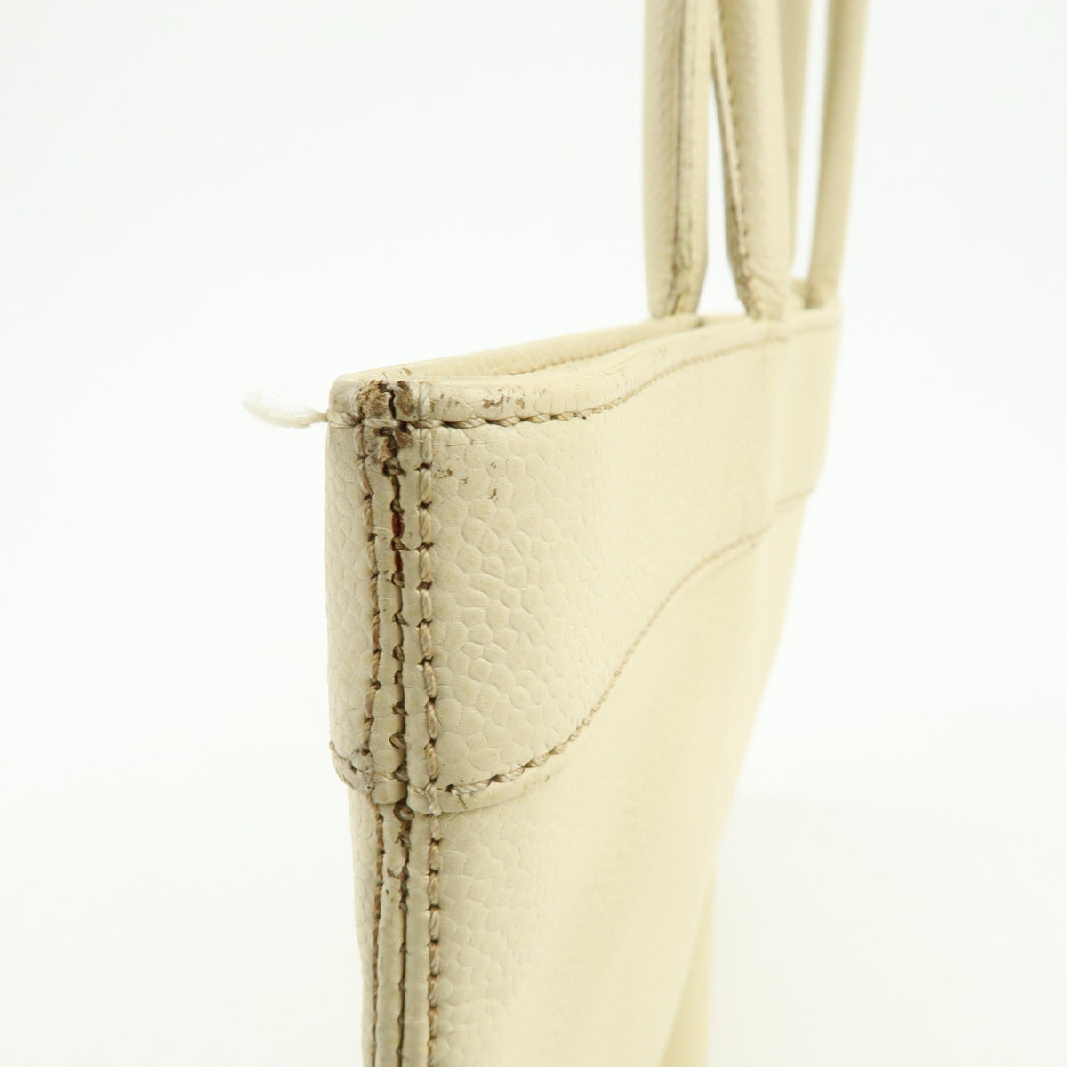 Chanel Coco Mark Caviarskin Tote Bag - Ivory, Leather