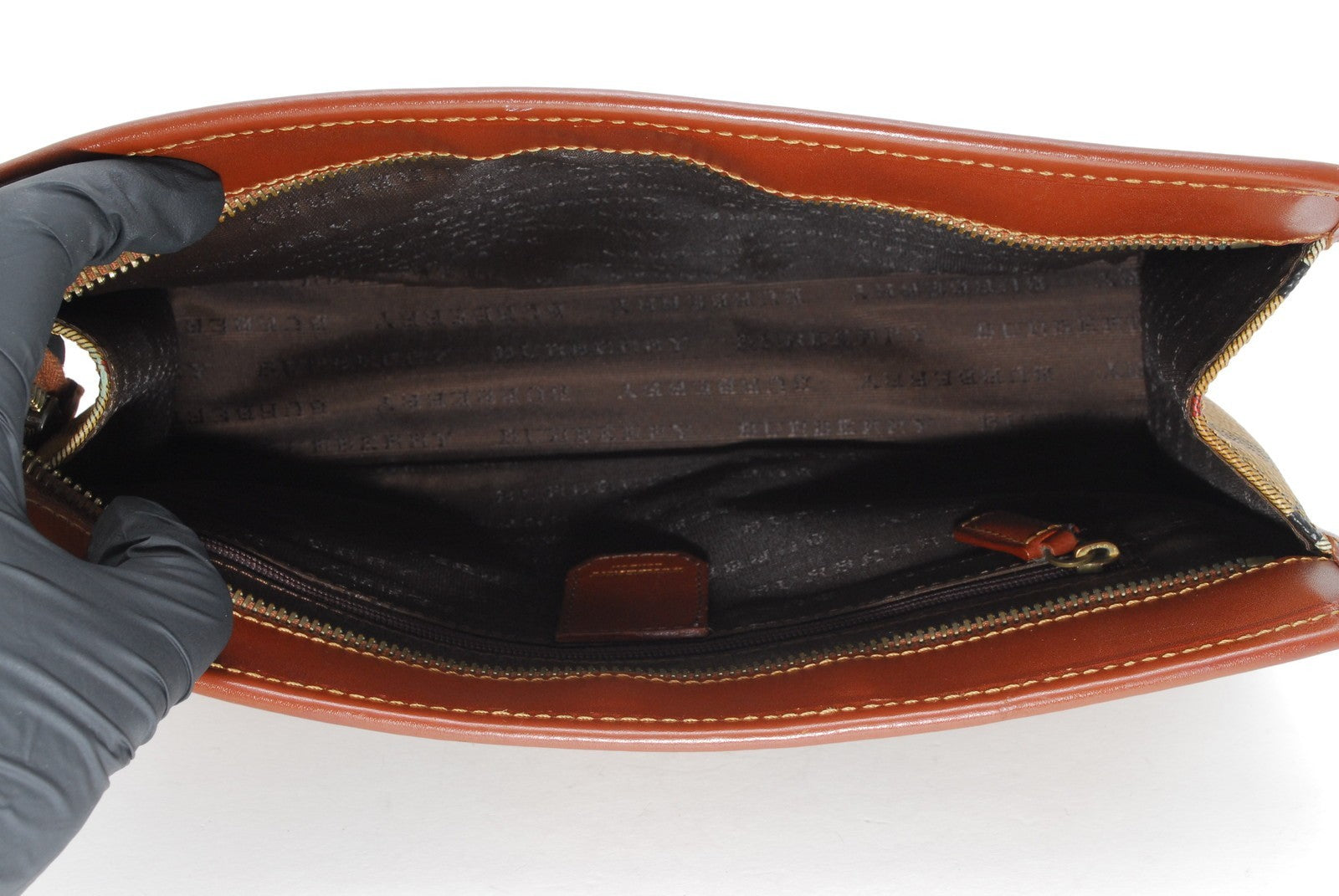 Burberry Nova Clutch Bag - Brown, Leather