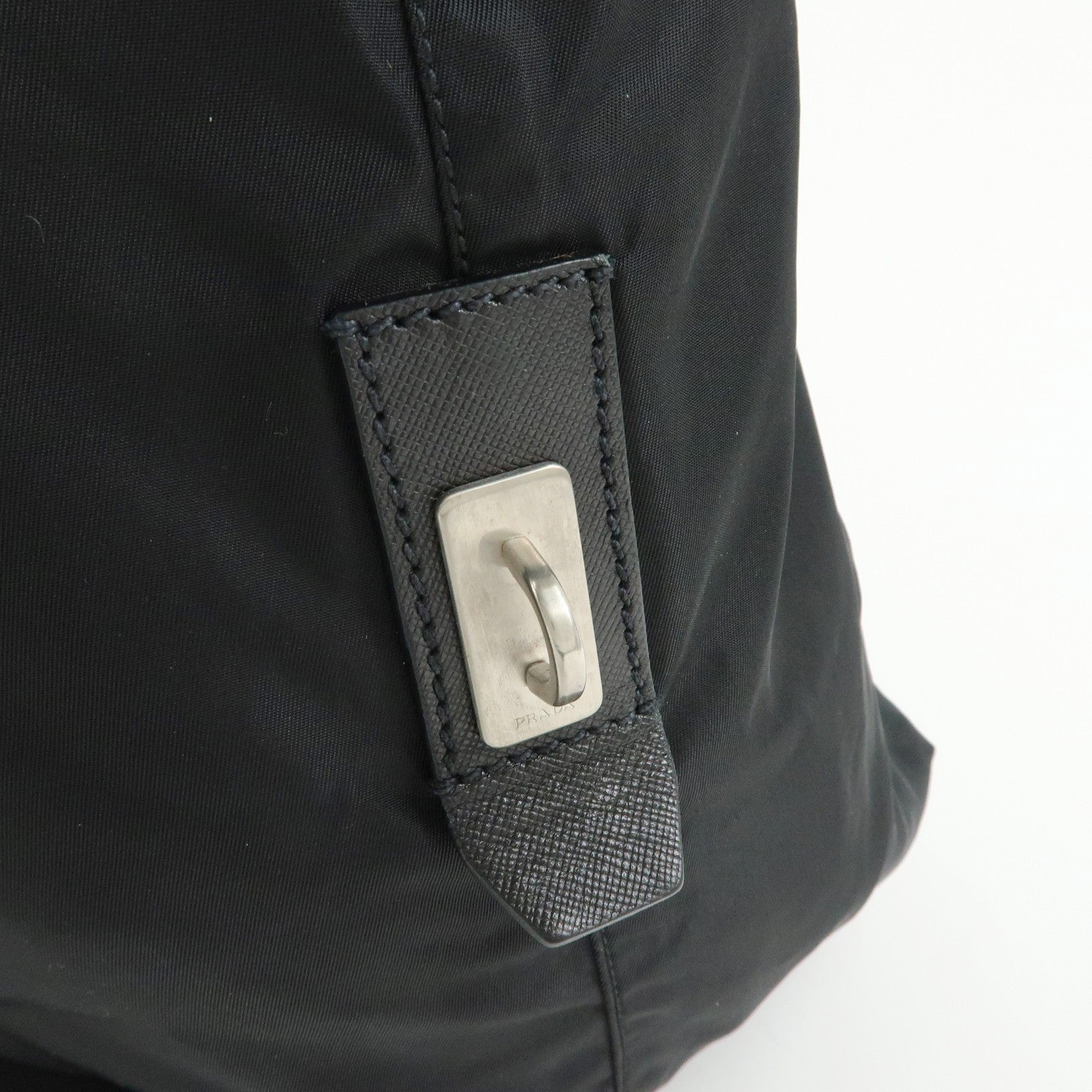 Prada Triangle Logo Boston Hand Bag - Black, Nylon