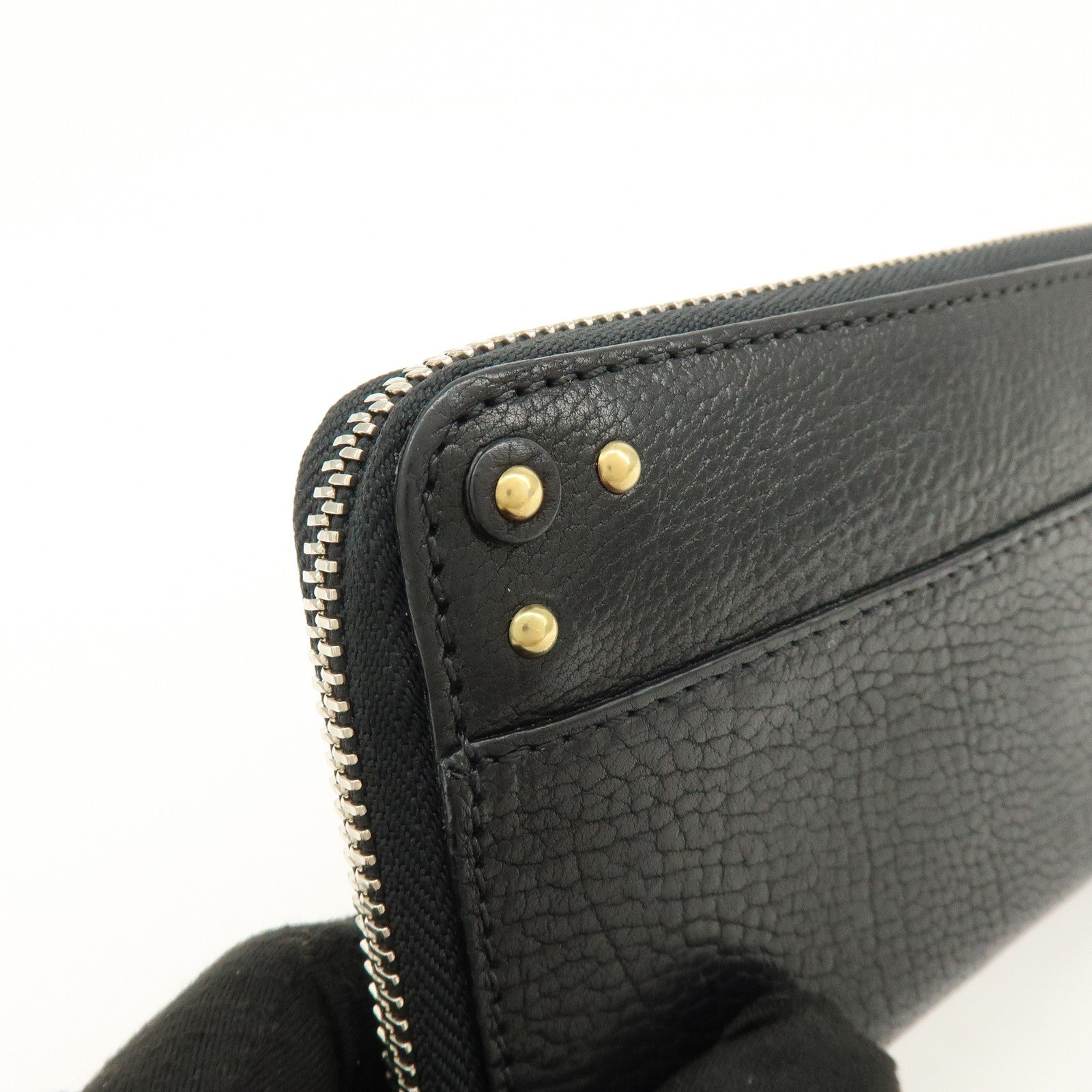 Chloe Aurora Studs Wallet - Black, Leather