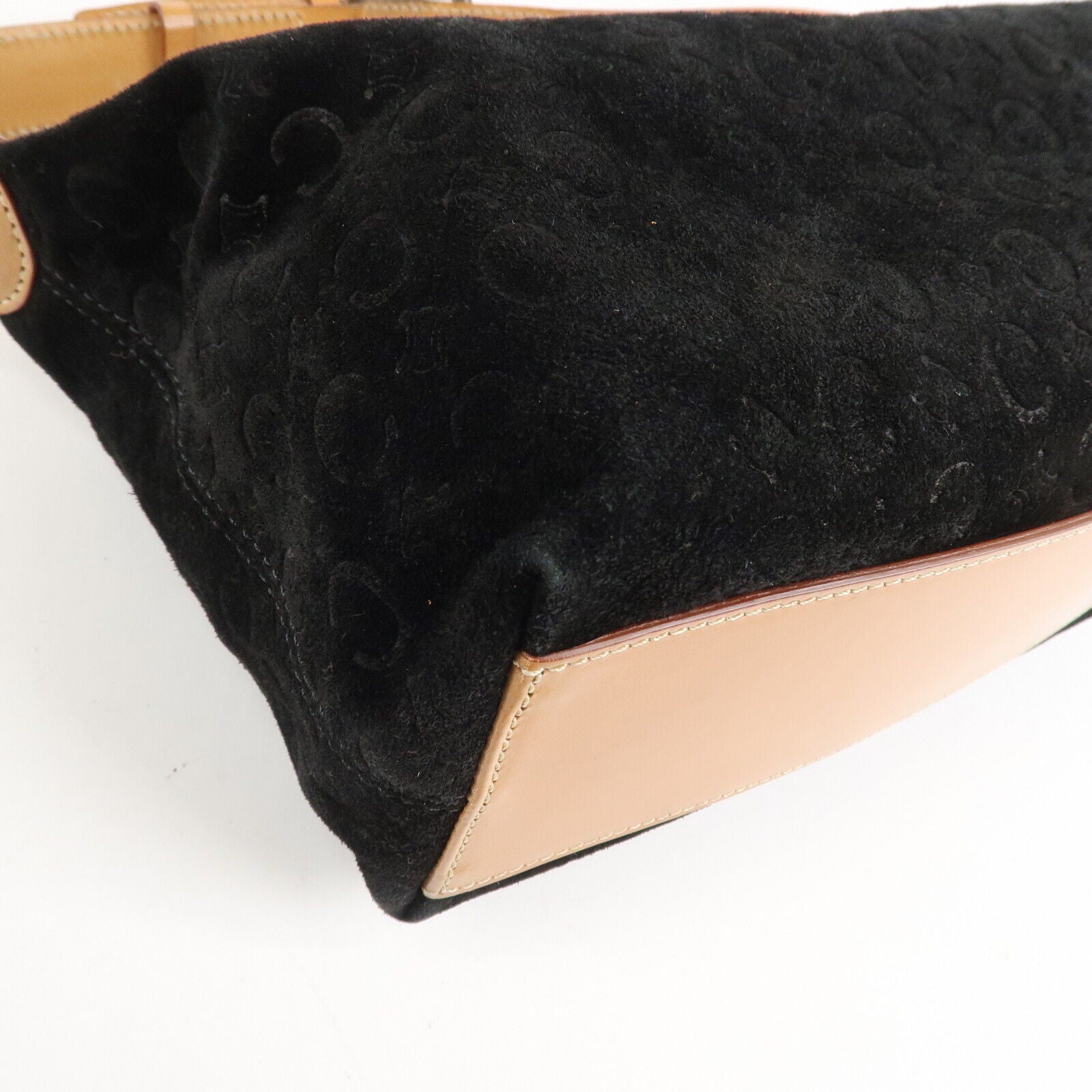 Celine C Macadam Shoulder Bag - Black, Suede