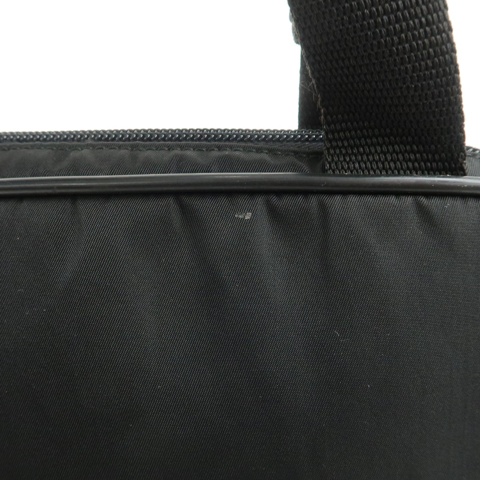 Prada Triangle Logo Hand Bag - Black, Nylon and Leather