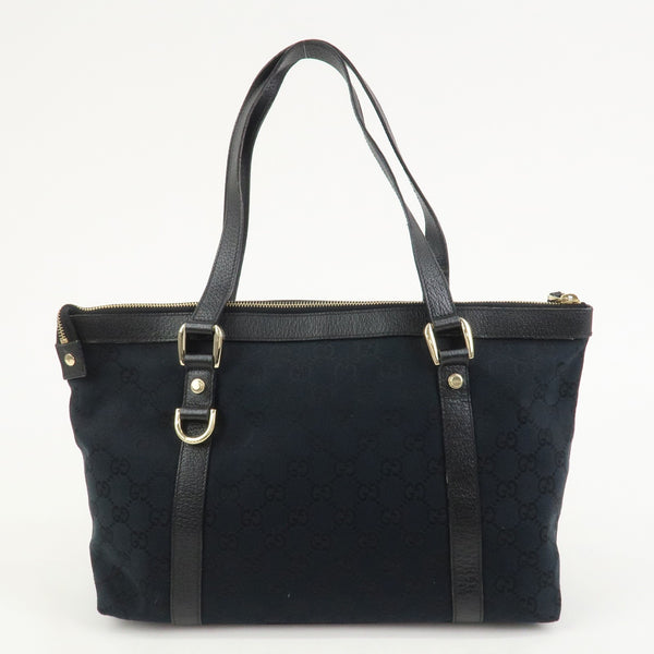 Gucci Abbey Tote Bag - Black, GG Canvas, Leather