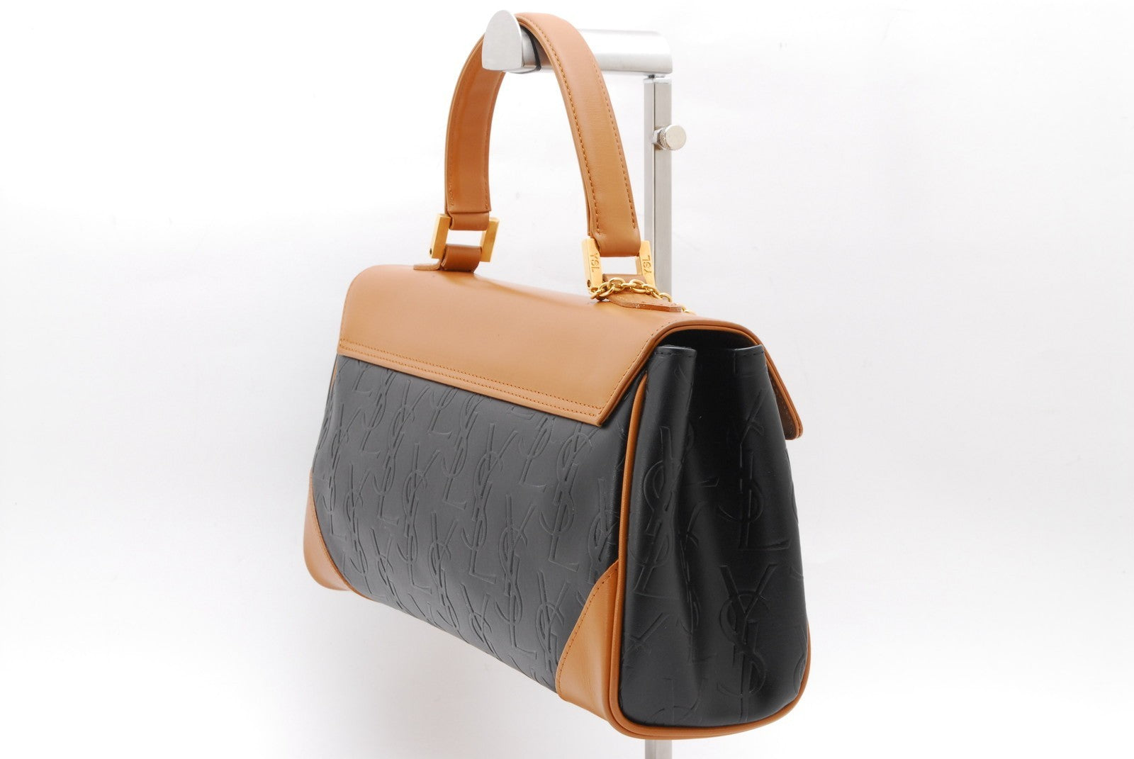 Saint Laurent Yves Vintage Hand Tote Bag - Black Brown, Leather