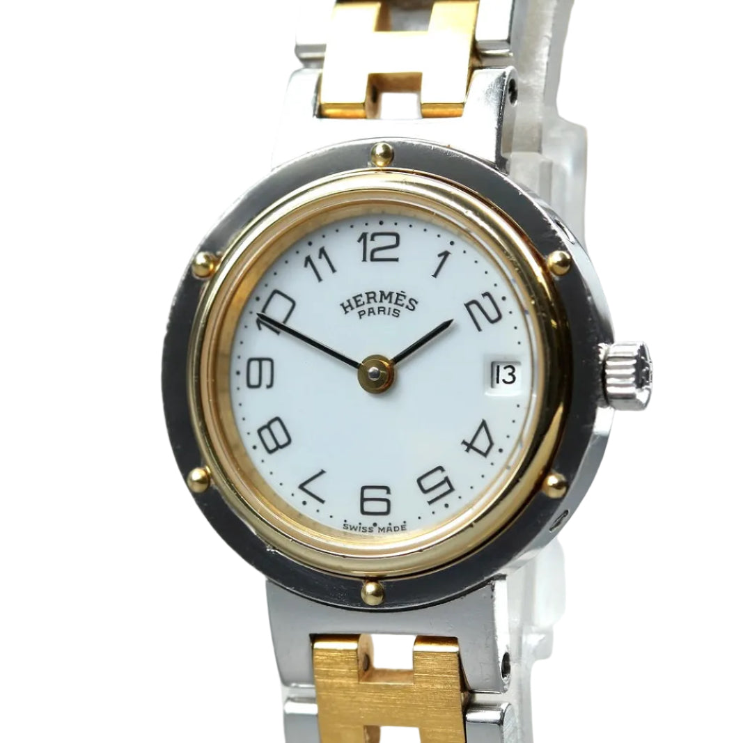 Hermès Clipper Wristwatch - White, Stainless Steel