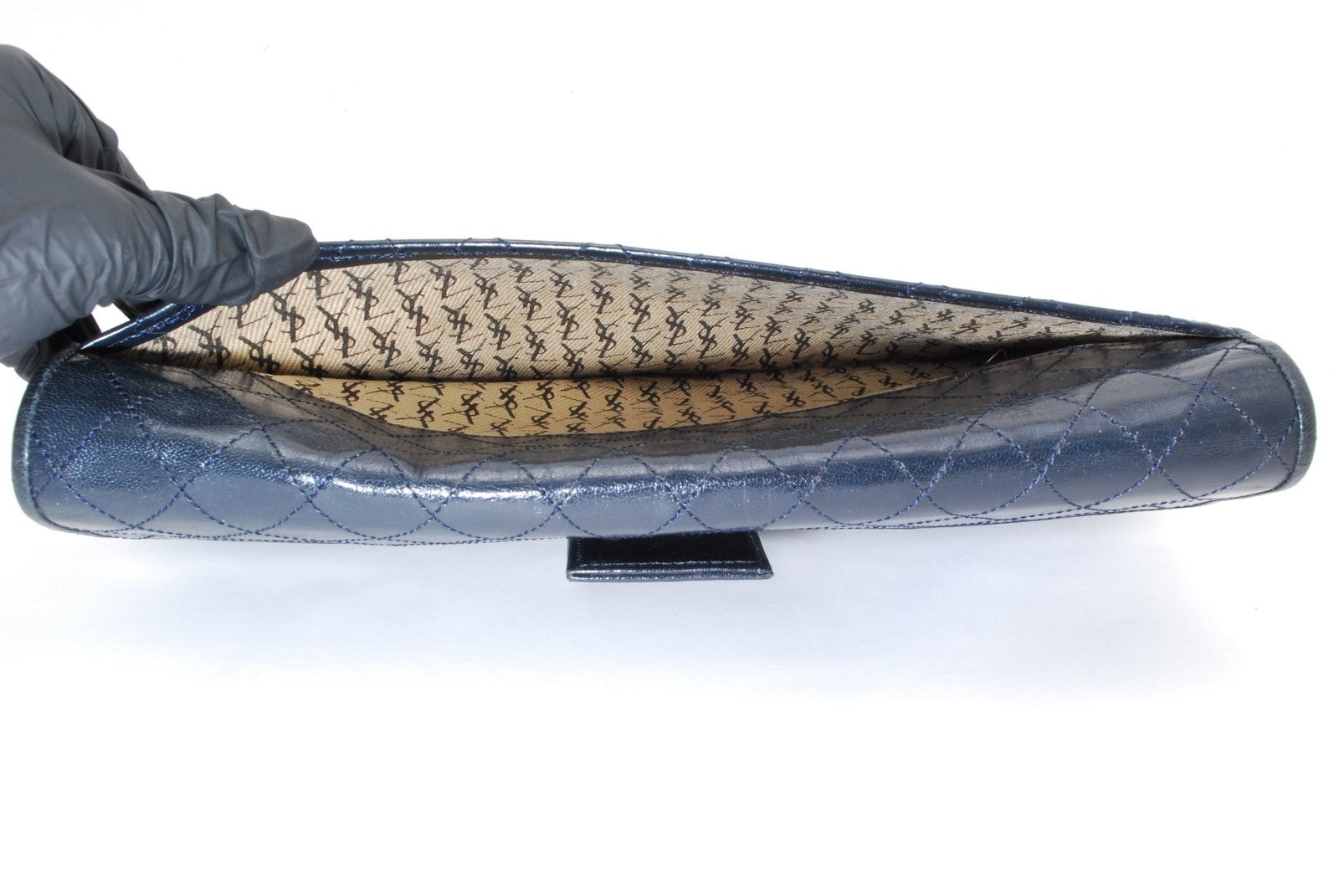 Saint Laurent Yves Clutch Bag - Navy, Leather