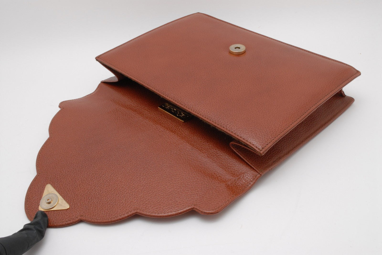 Yves Saint Laurent YSL Logo Clutch - Brown, Leather