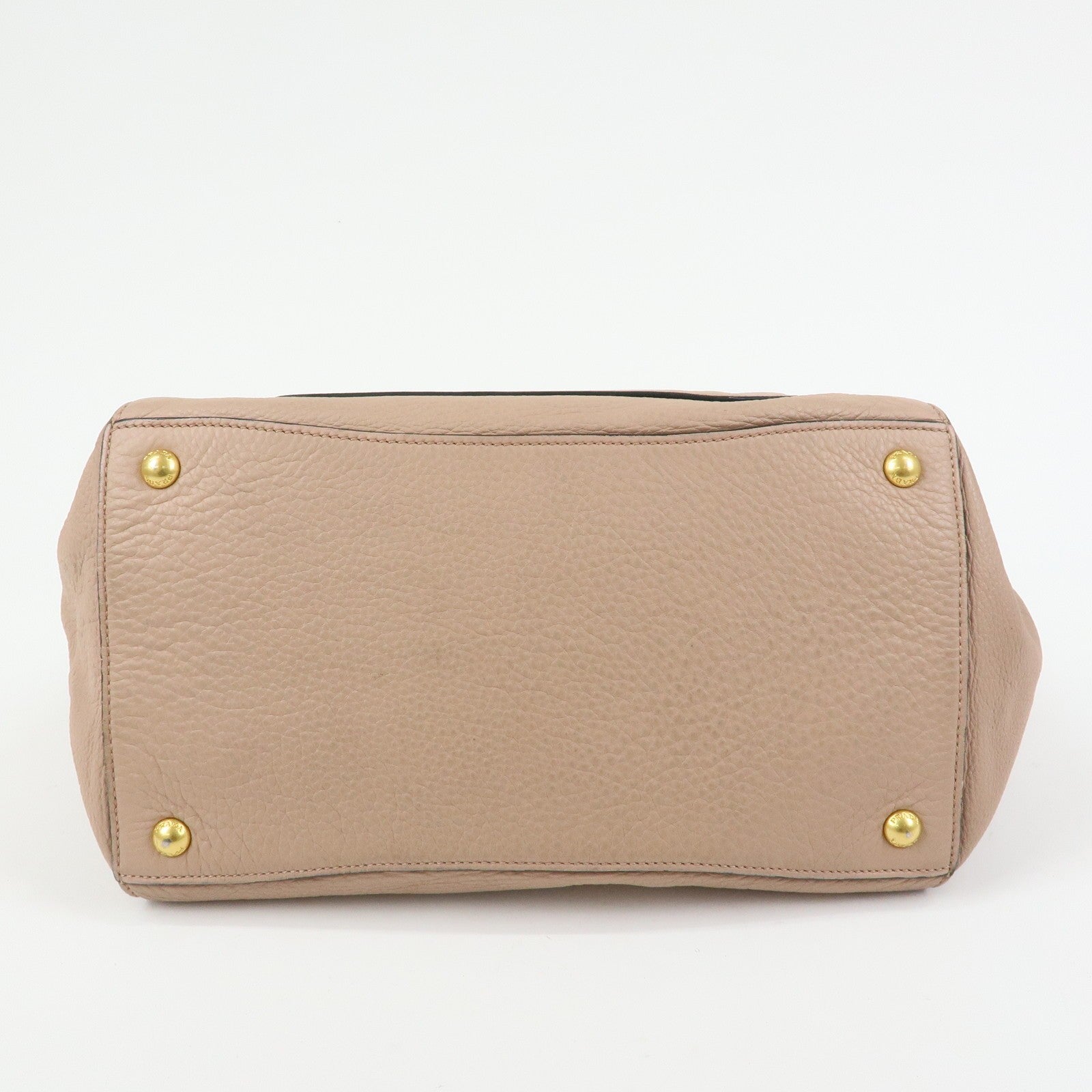 Prada Triangle Logo Tote Bag - Pink Beige, Leather