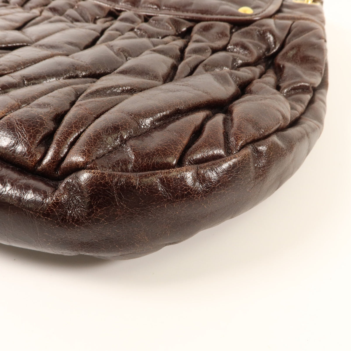 Miu Miu GHW 2 Way Shoulder Bag - Brown, Calfskin Leather