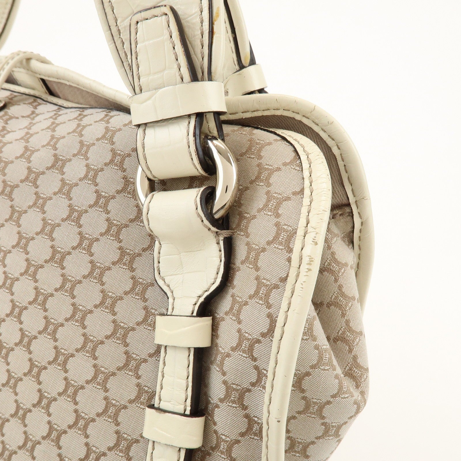 Celine Macadam Shoulder Bag - Beige Ivory, Canvas Leather