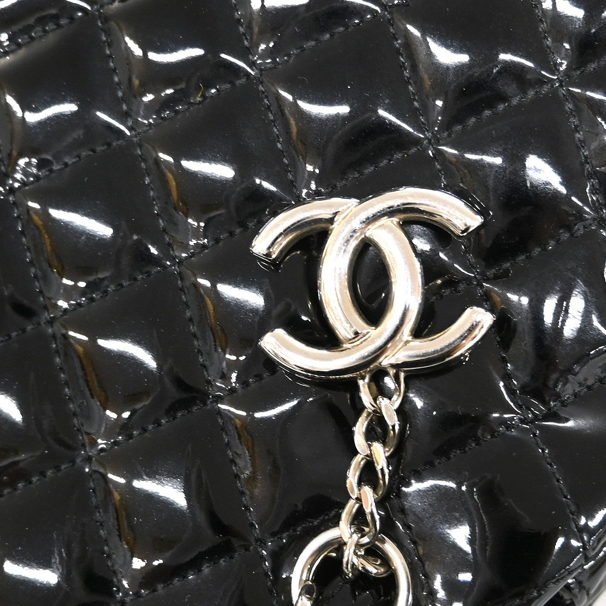 Chanel Duffle Handbag - Black, Patent Leather