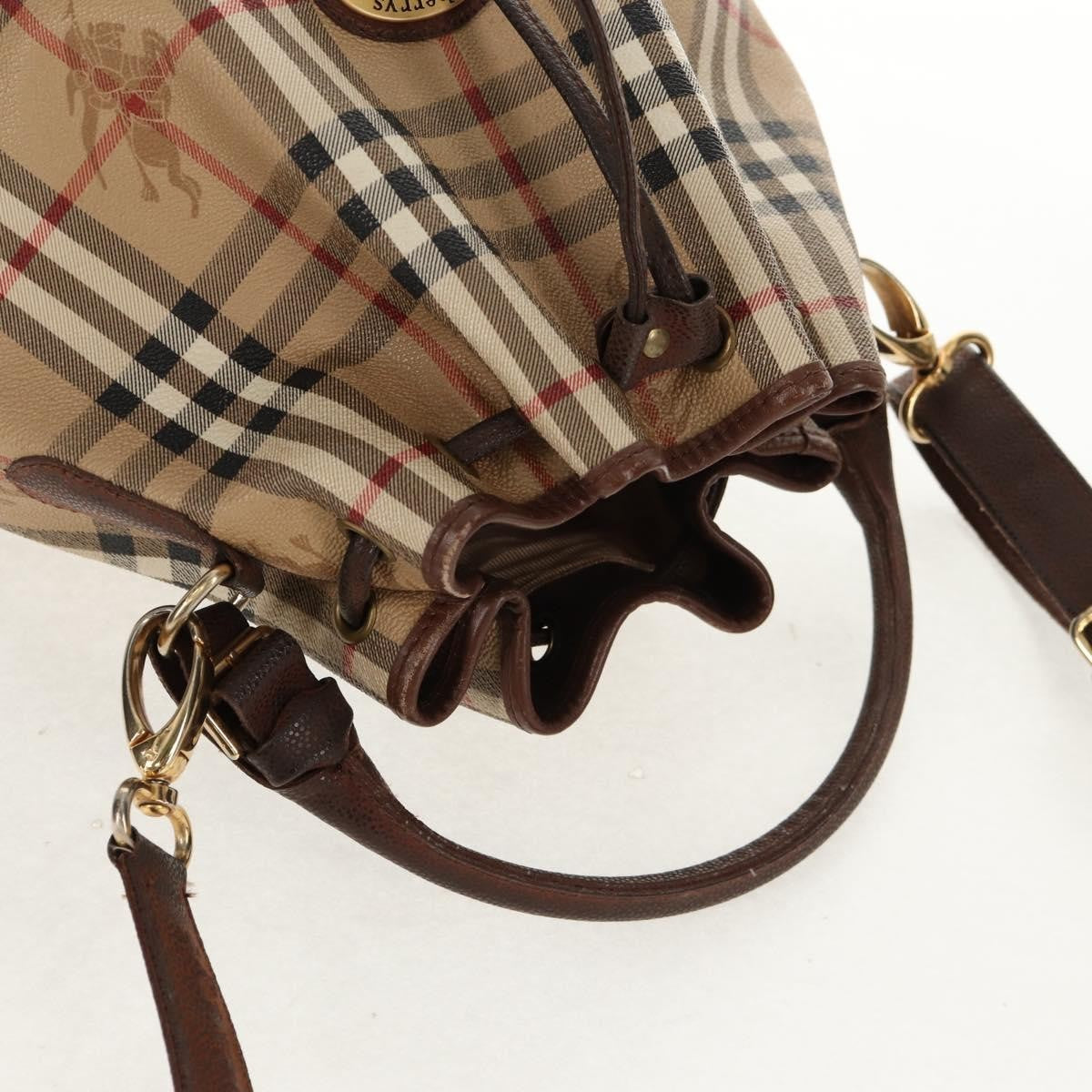 Burberrys Nova Check Hand Bag - Beige/Gold, PVC Leather