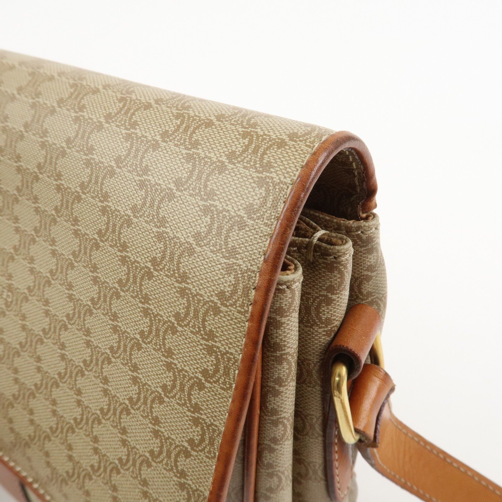 Celine Macadam Shoulder Bag - Beige, PVC Leather 