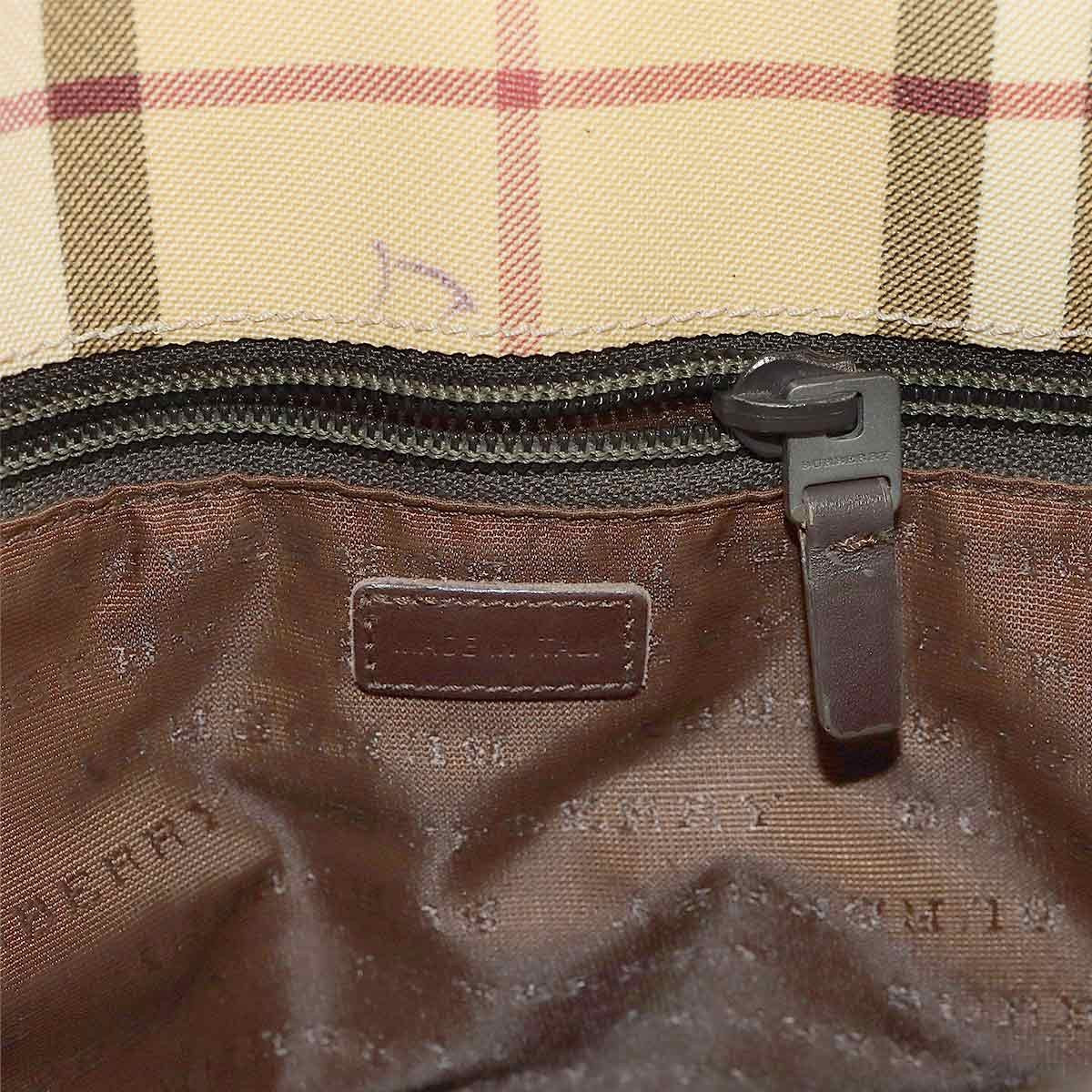 Burberry Plaid Tote Bag - Beige, PVC Leather
