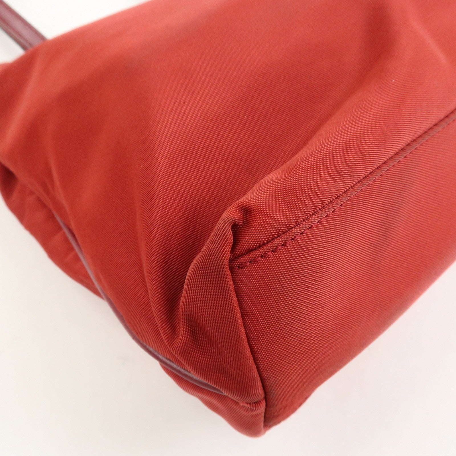 Prada Triangle Logo Tote Bag - Red, Nylon and Leather
