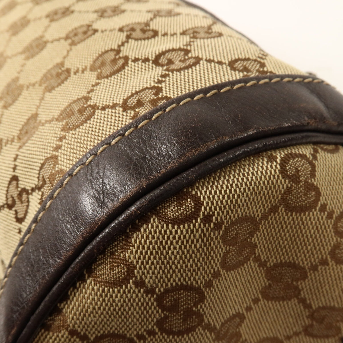 Gucci GG GHW Trophy Boston Handbag - Brown/Beige, GG Canvas