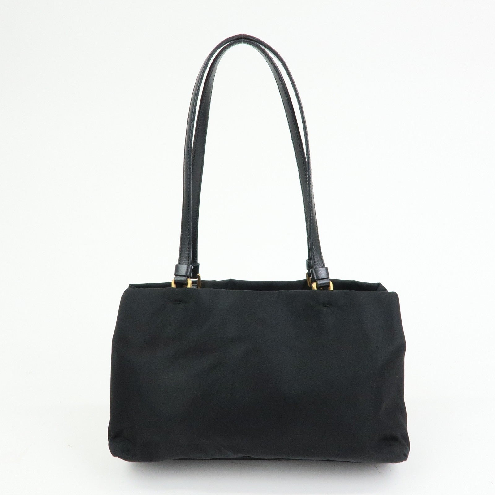 Prada Triangle Logo Tote Bag - Black, Nylon and Leather