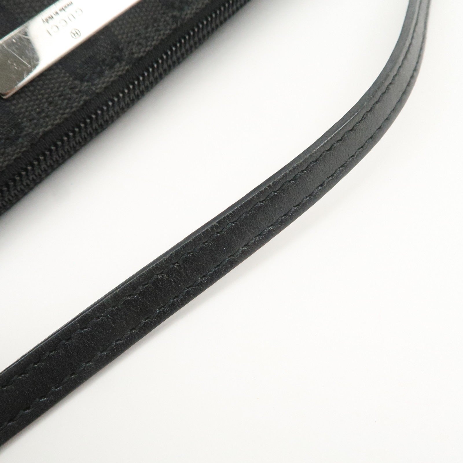 Gucci Boat Bag Hand Bag - Black, GG Canvas Leather 