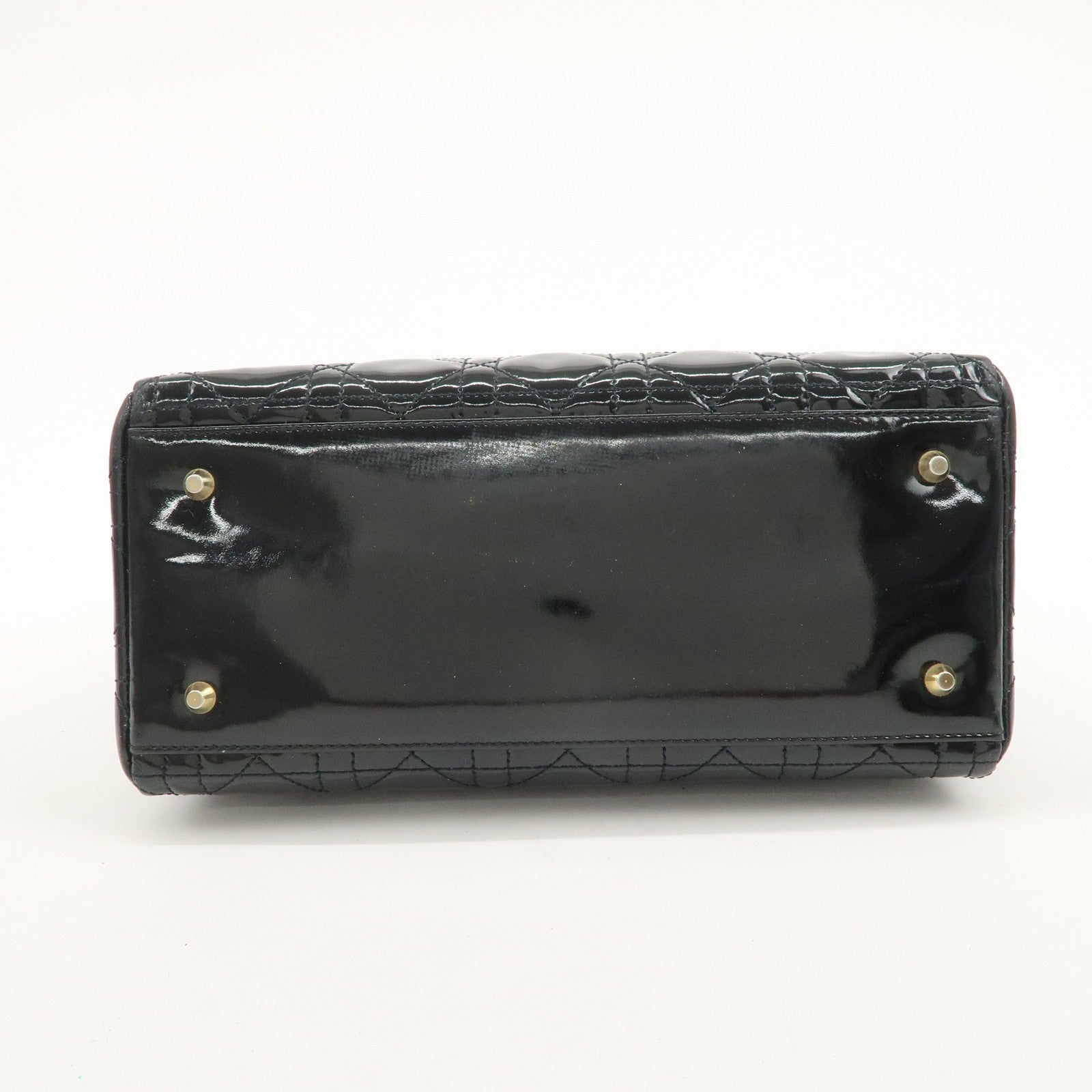 Christian Dior Lady Dior 2Way Hand Bag - Black, Patent Leather