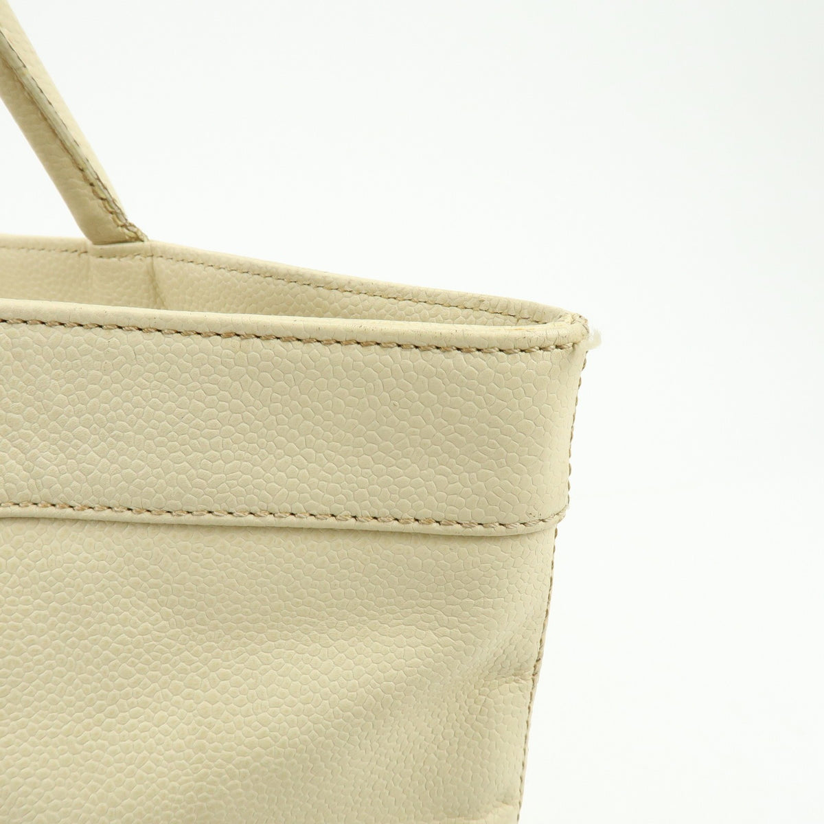Chanel Coco Mark Caviarskin Tote Bag - Ivory, Leather