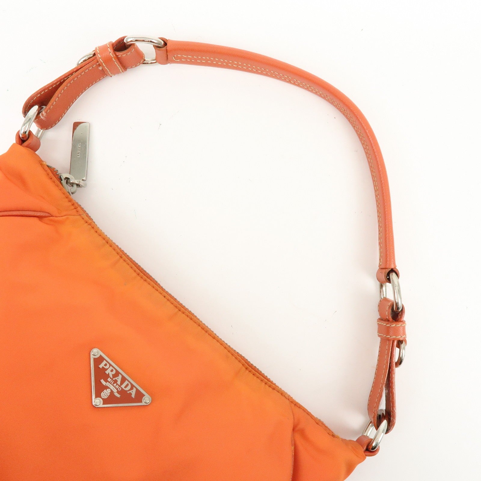 Prada Shoulder Bag - Orange, Nylon, Leather