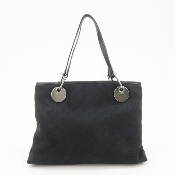 Gucci GG Canvas Leather Tote Bag - Black, Canvas