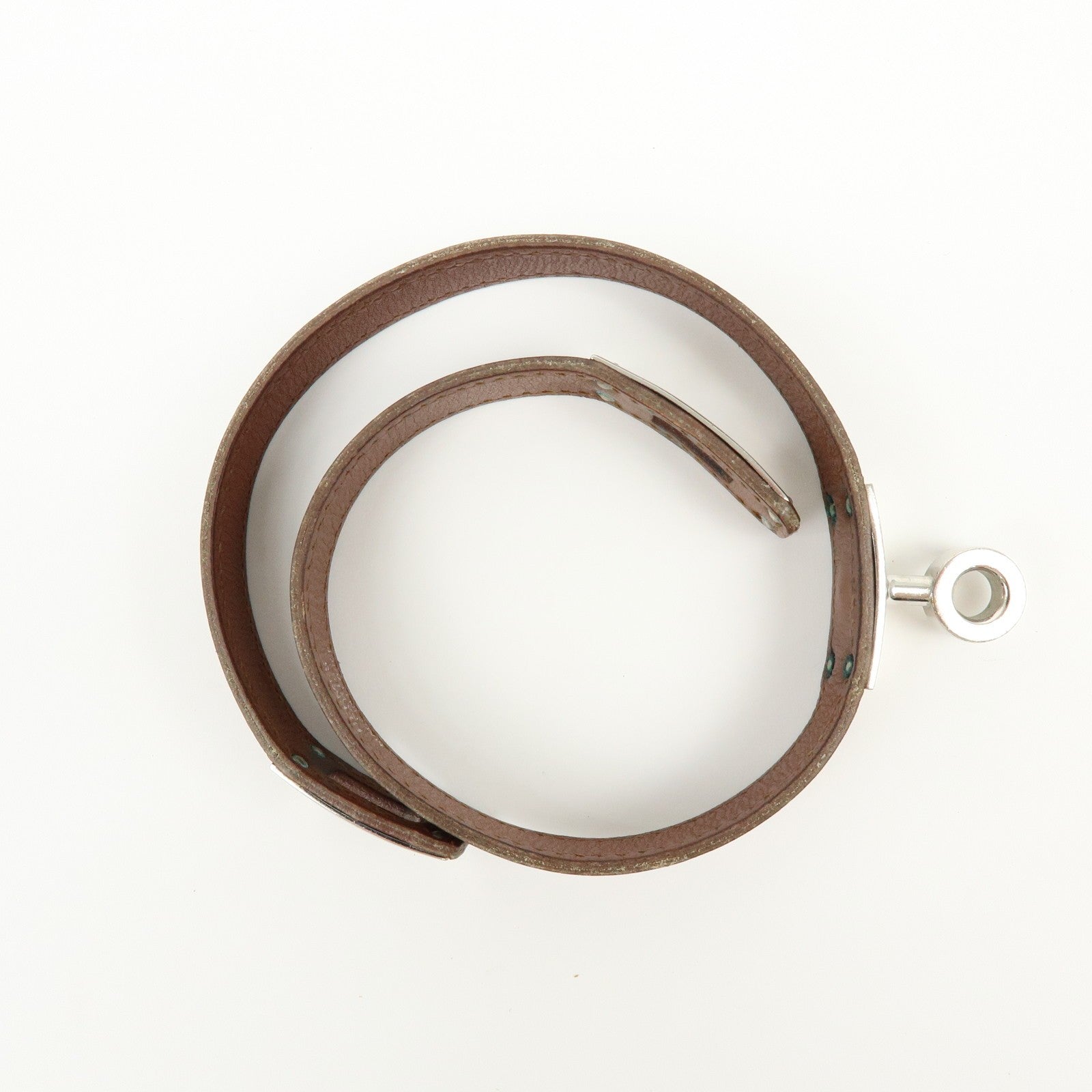 Hermès Kelly Double Tour Bracelet - Brown, Silver, Leather