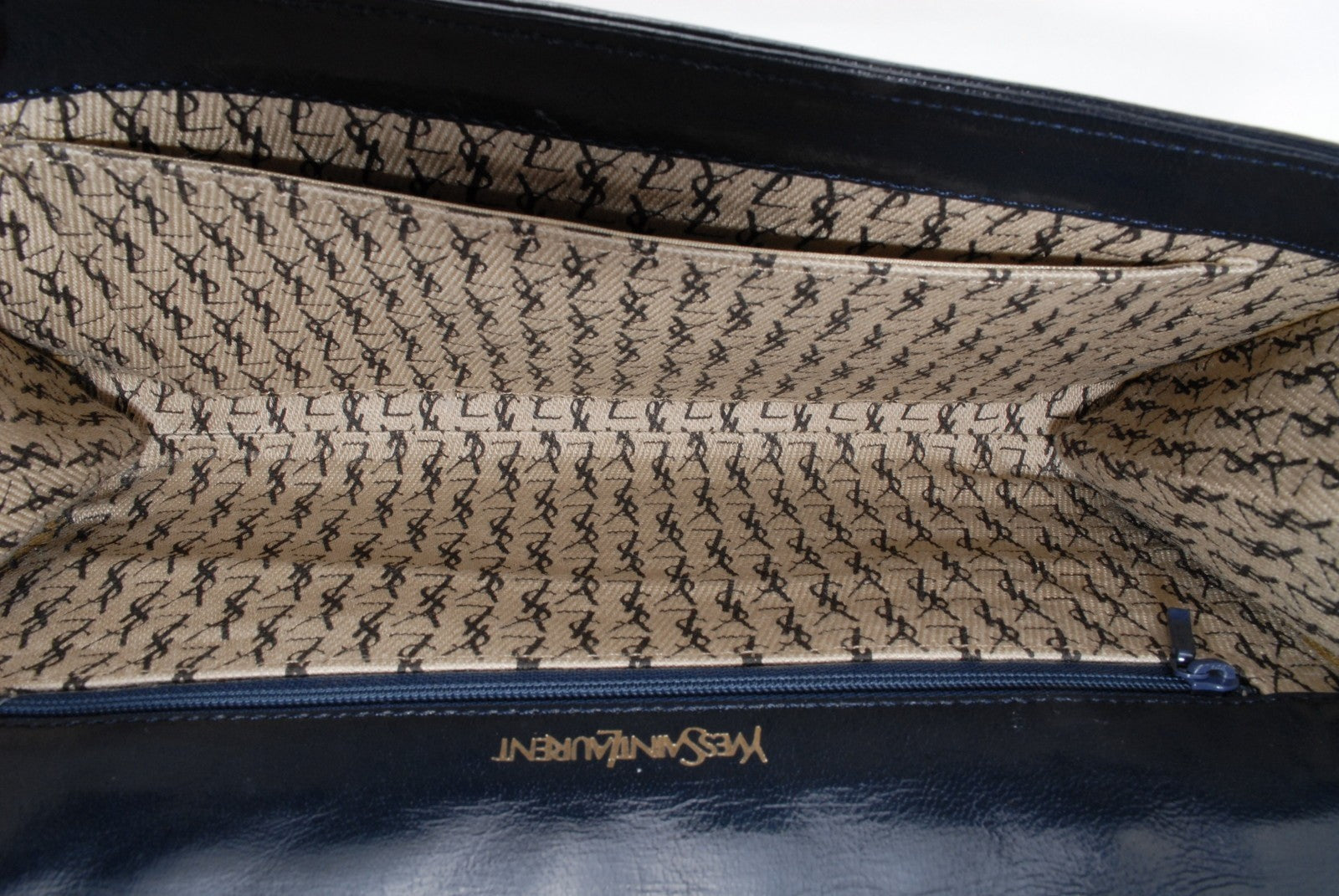 Saint Laurent Yves Saint Laurent Clutch Bag - Navy, Patent Leather