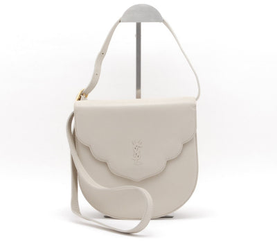 Yves Saint Laurent YSL Flap Bag - White, Leather